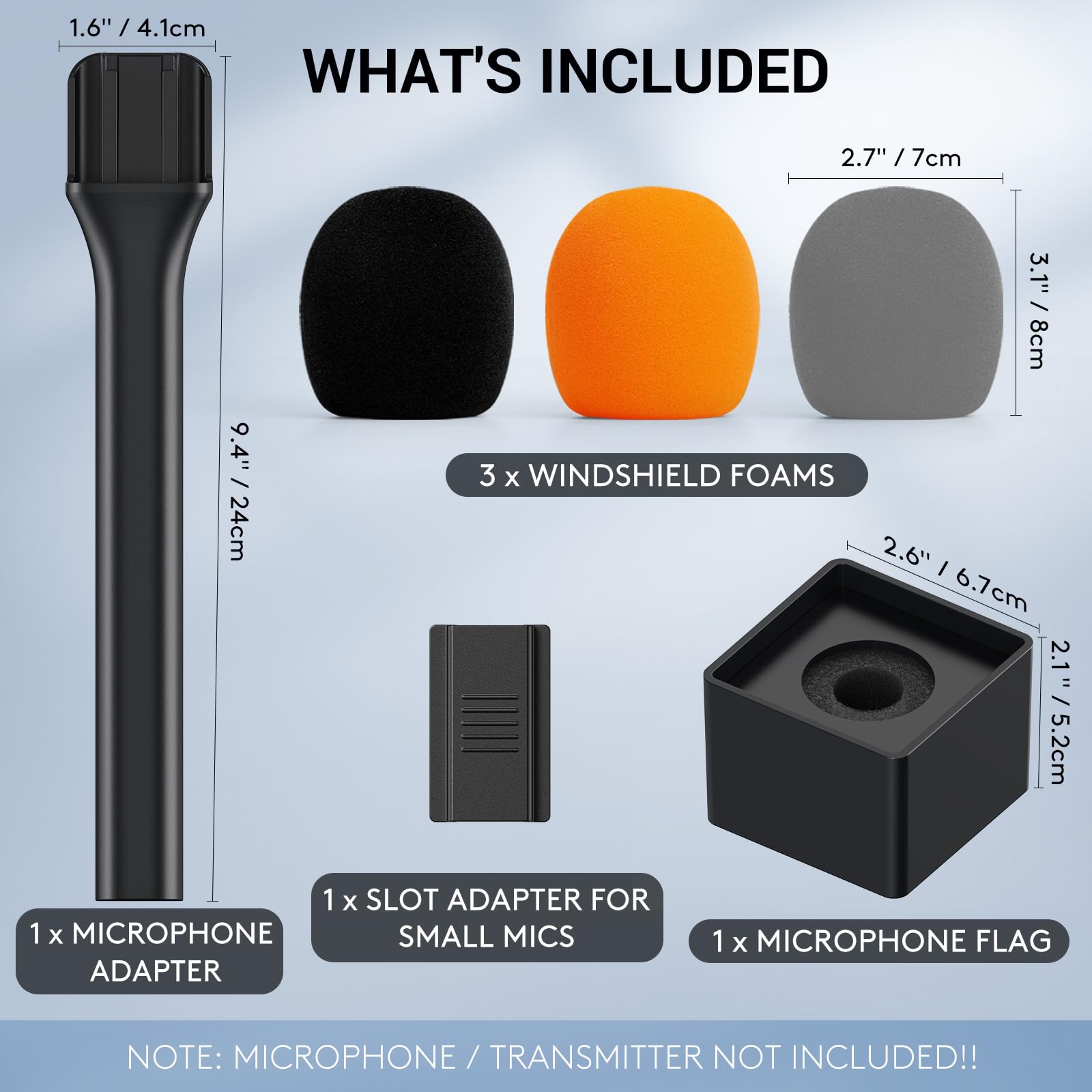 TONOR Mic Handle for DJI RODE Microphone, Handheld Mic Stand for Wireless GO, Interview Microphone Rig for All Lavalier Mic, Wir