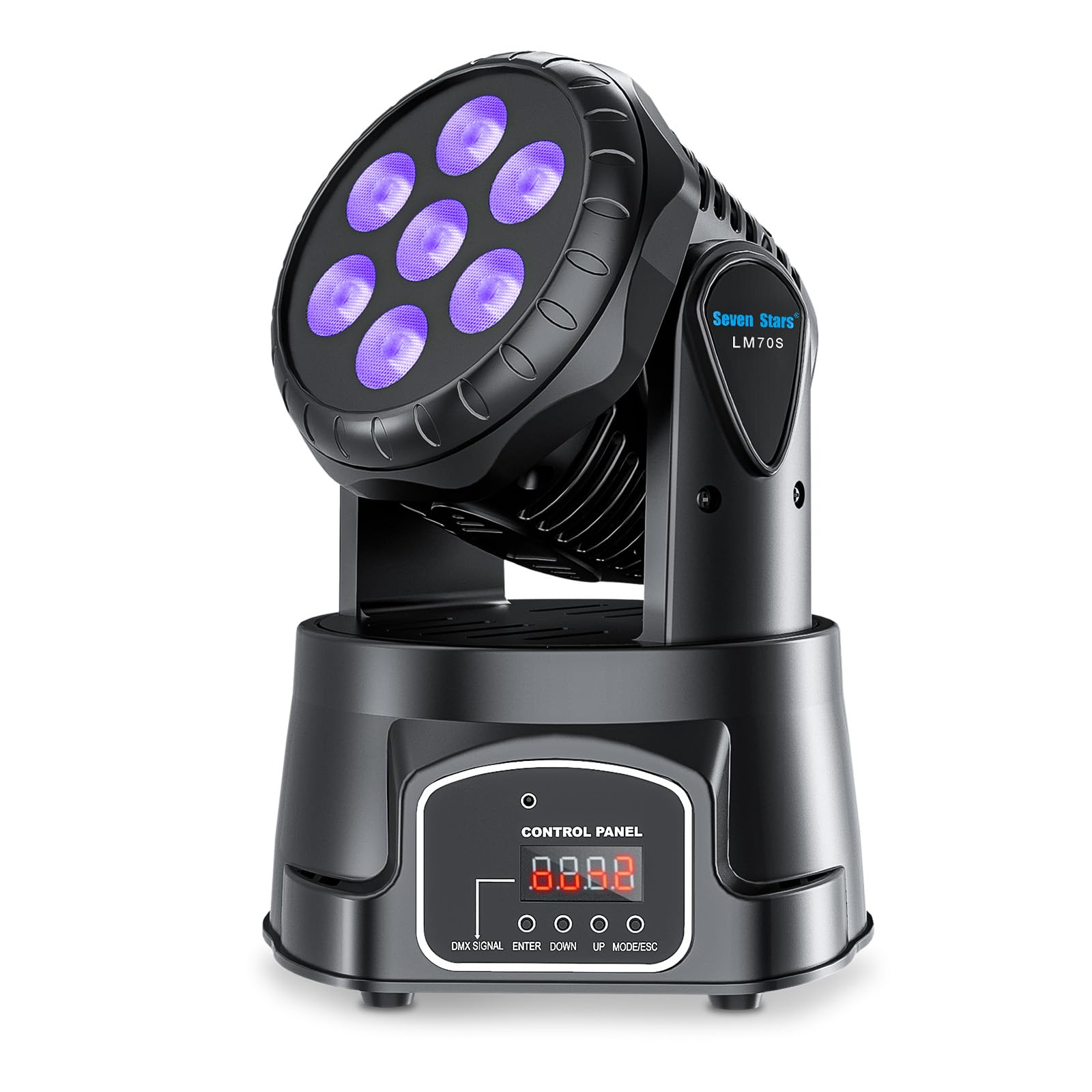 Seven Stars Dj Lights Moving Head 60W Light Stage Lighting Rgbw Dj Light 9/16 Channel Dmx-512 Spotlight For Bars, Disco, Church,