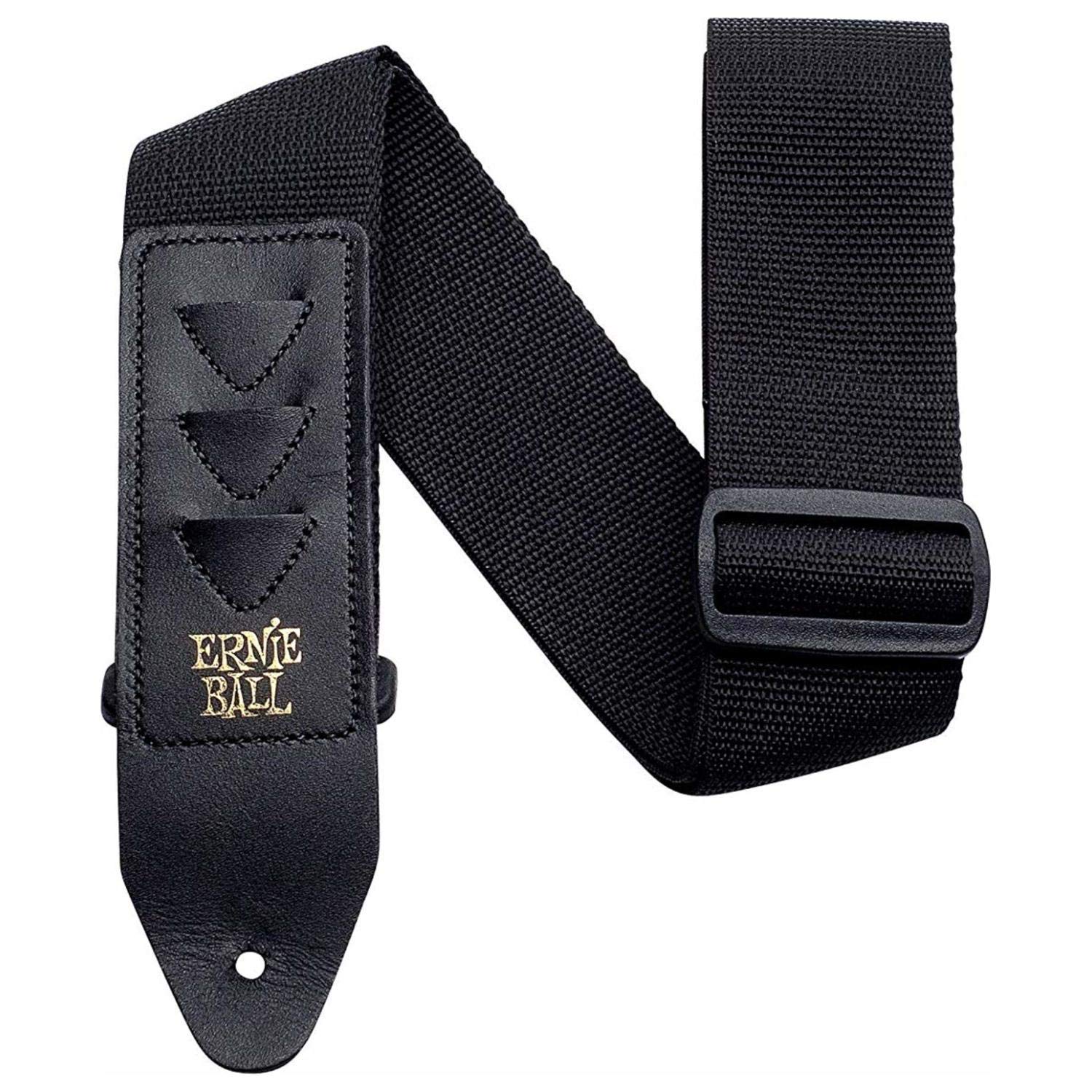 Ernie Ball Pickholder Polypro Guitar Strap, Black (P04039)