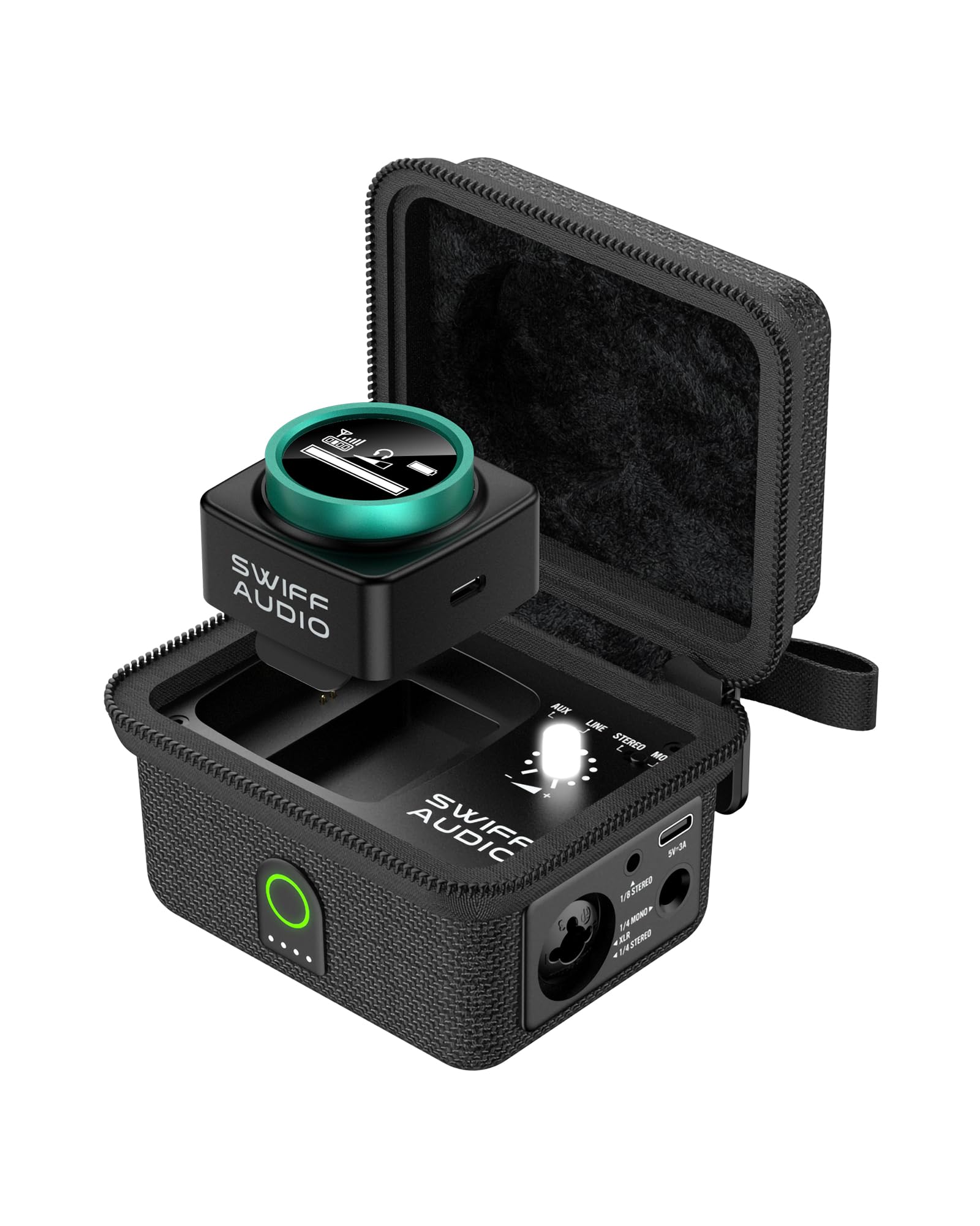 Wireless In Ear Monitor System, 5.8GHz Stereo In-Ear Monitoring System with LED Screen Receiver and Charging Case Transmitter Bu
