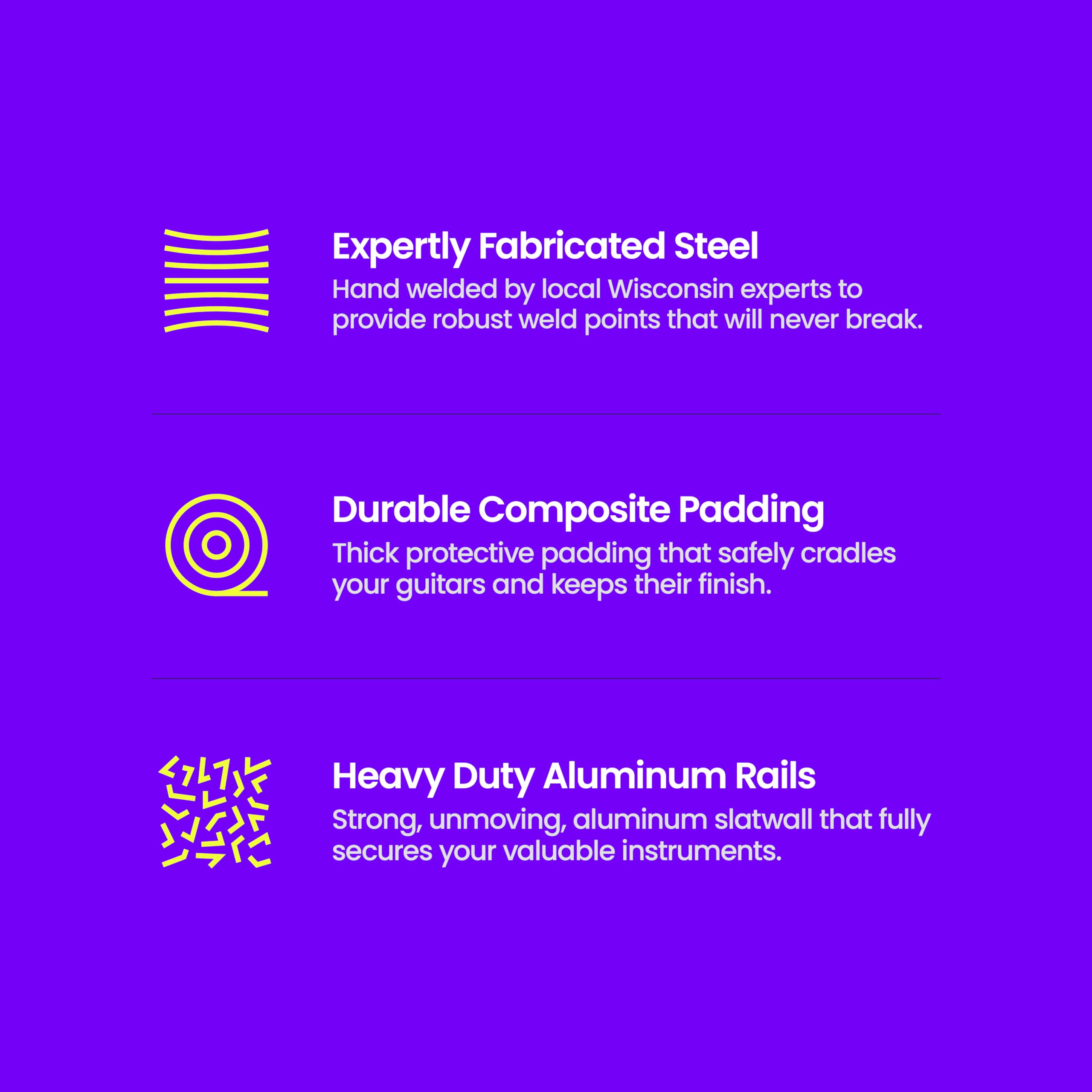 String Swing Guitar Wall Rack - Multiple Guitar Wall Mount - Guitar Organizer for Acoustic & Electric Guitars - 5 Padded Arm Han