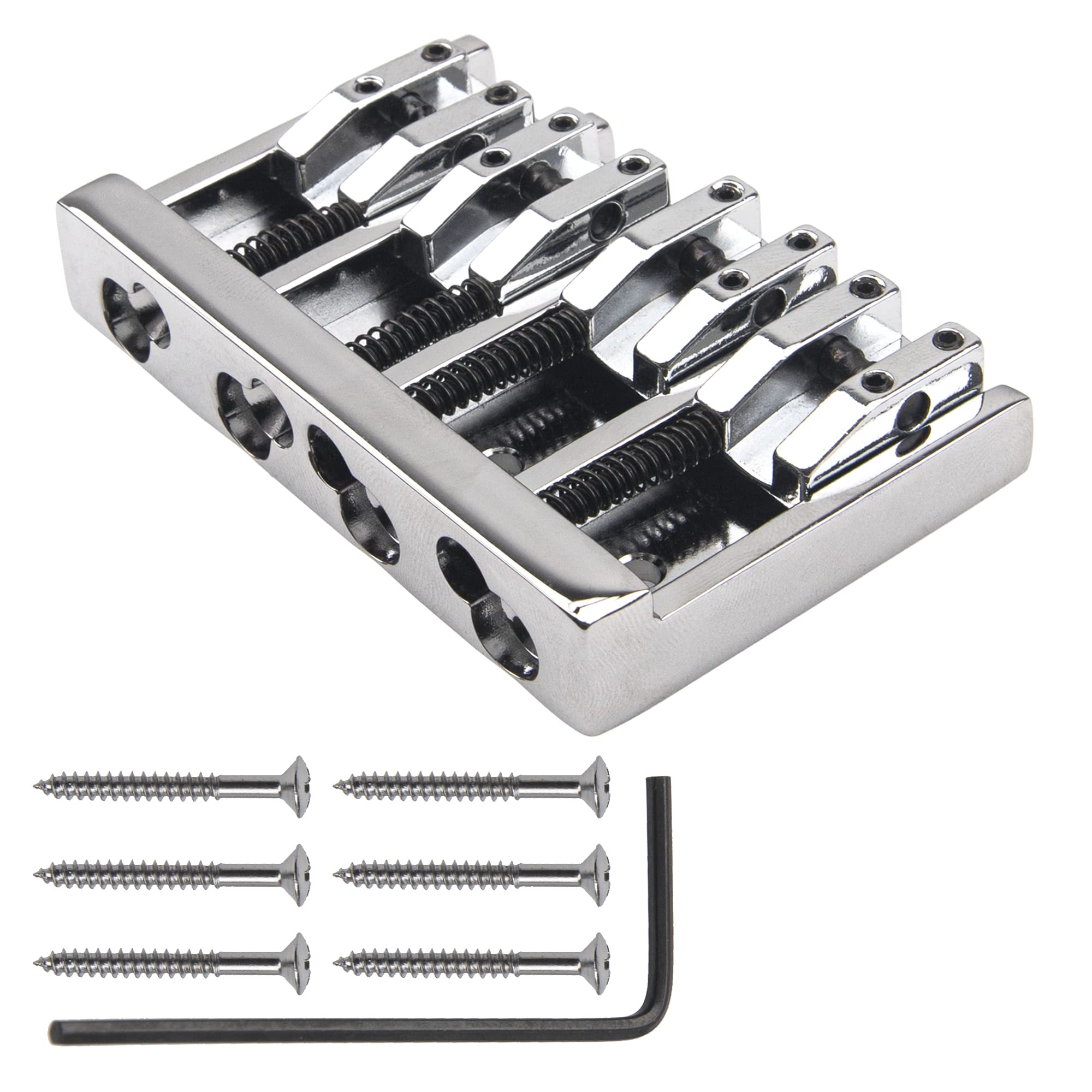 1Pcs Yootones 4 String Electric Bass Bridge High-End Roller Saddles Bridge Tailpieces Compatible with Bass Guitar Accessories (S