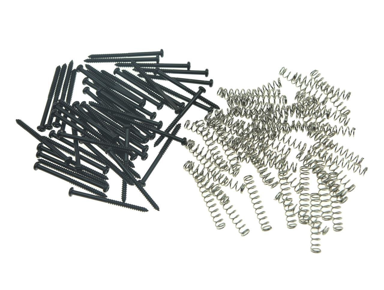 Dopro 50Pcs Bass Guitar Pickup Mounting Screws Pickup Springs For Precision P Bass Or J Bass Or P90 Soap Bar Pickups Black