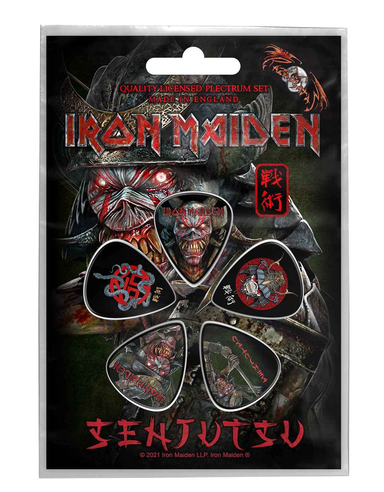 Iron Maiden Plectrum Pack Senjutsu Band Logo Nue Official Pack Of 5 Guitar Picks