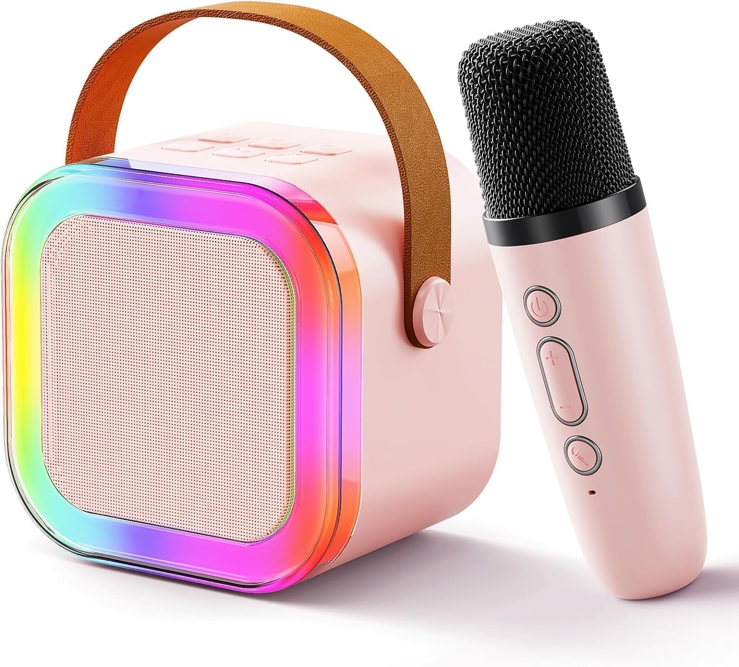 Uax Portable Karaoke Set, Bluetooth Speaker With 2 Wireless Microphones, Dynamic Lights, Birthday Gift For Ages 4-12+ For