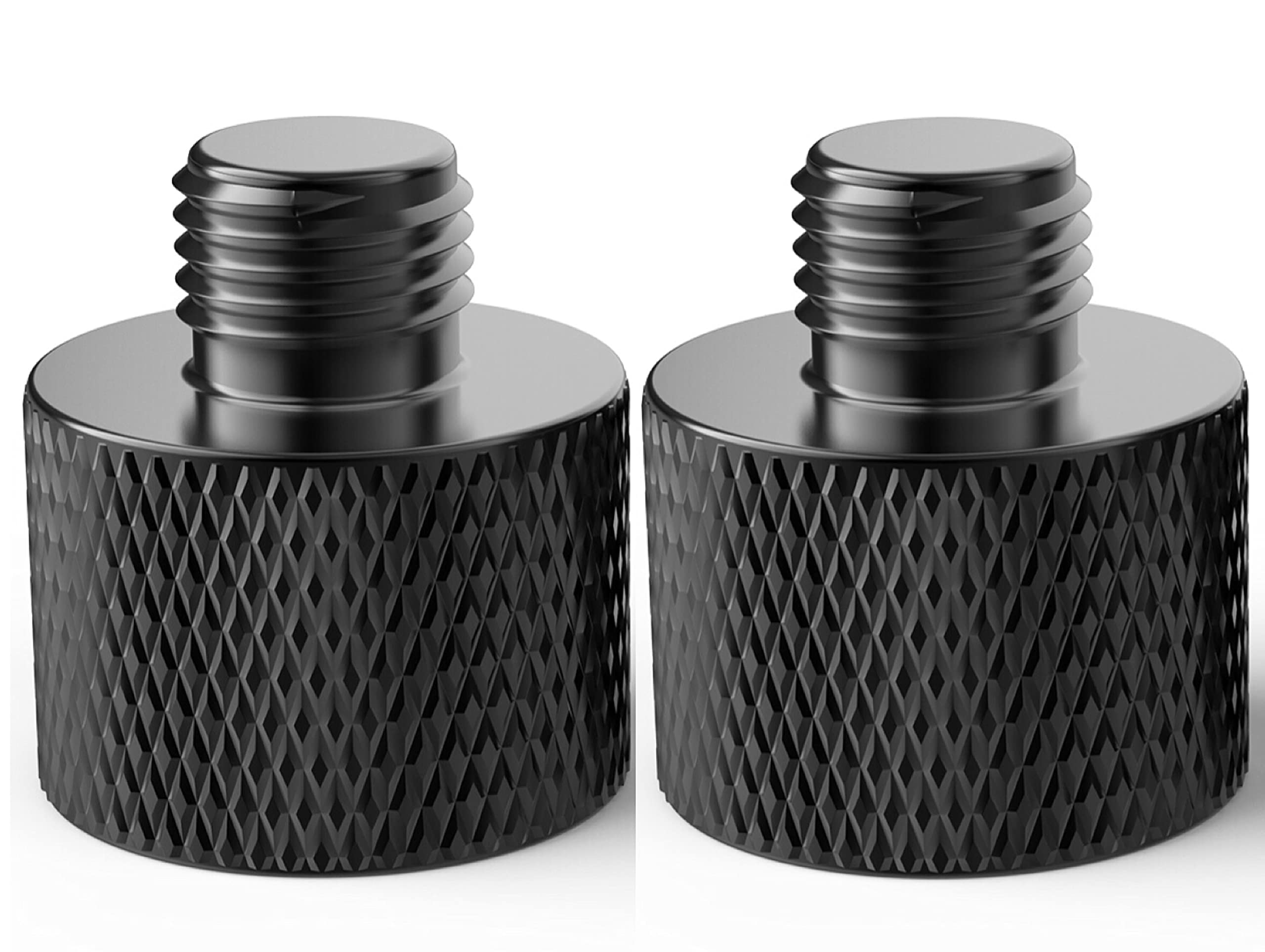 Donuts Mic Stand Adapter 38 Female To 58 Male Screw Adapter Knurled Thread Adapter For Microphone Stand Mount Black