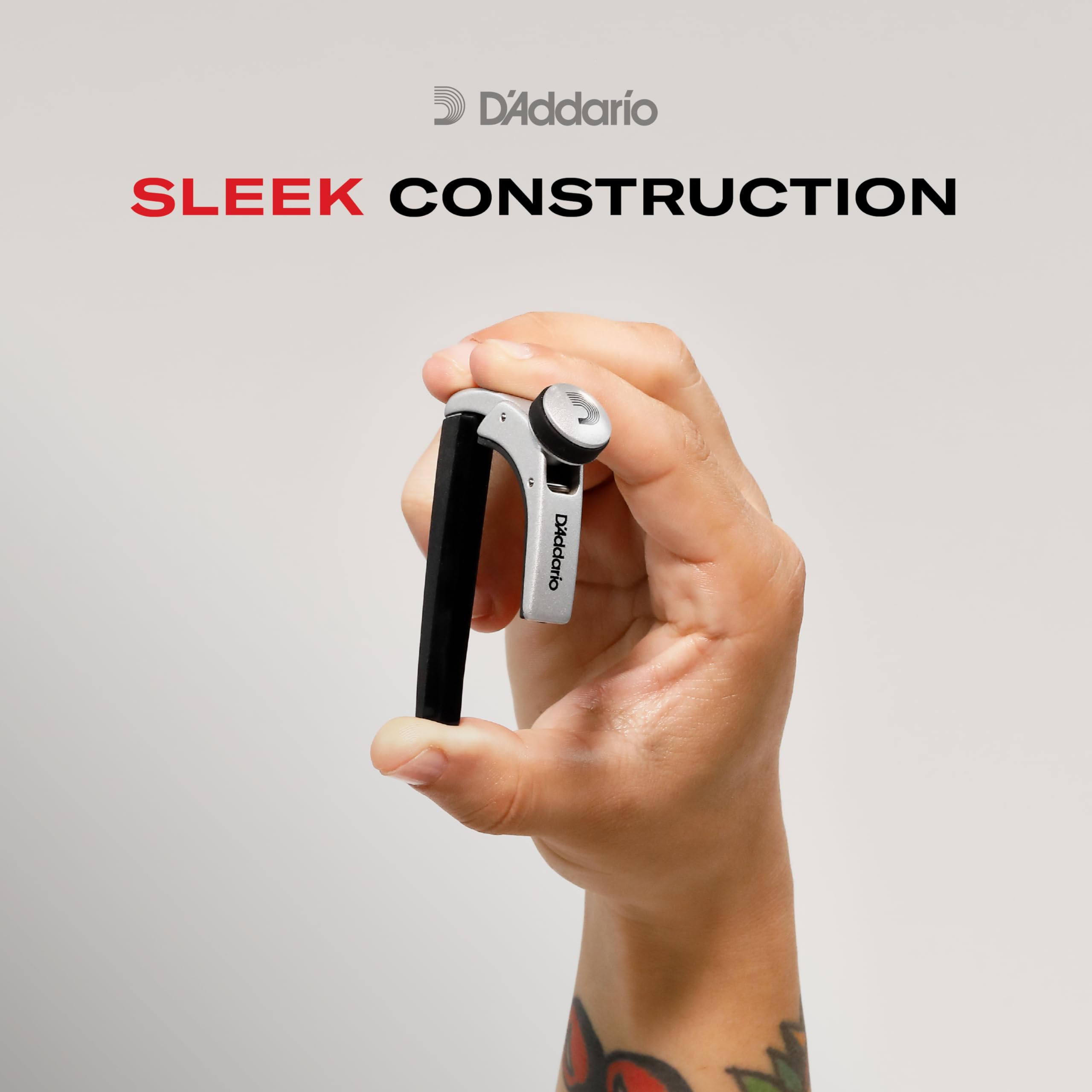 D'Addario Guitar Capo - Pro Plus Capo - Ideal for Acoustic, Electric, Classical, & 12-String Guitars - Black