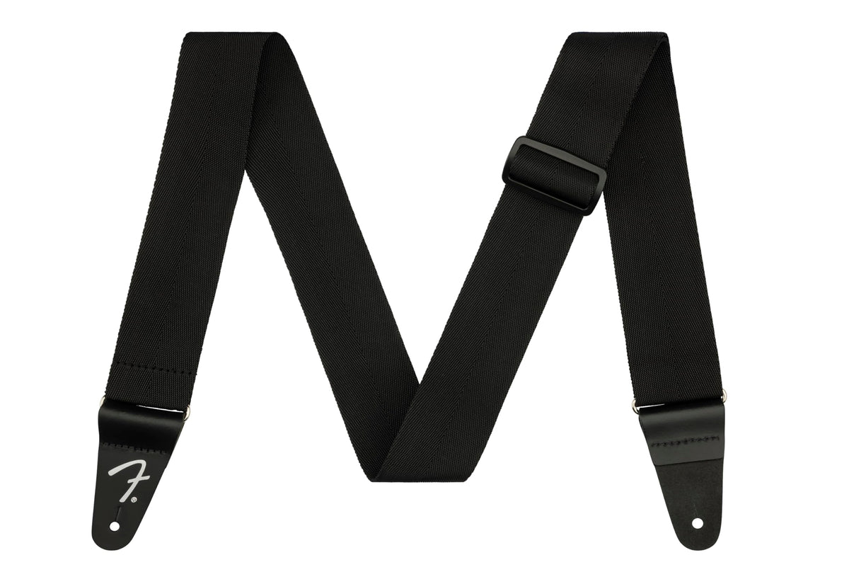 Fender Polypropylene Guitar Strap, Guitar Accessories, Leather Ends, Black