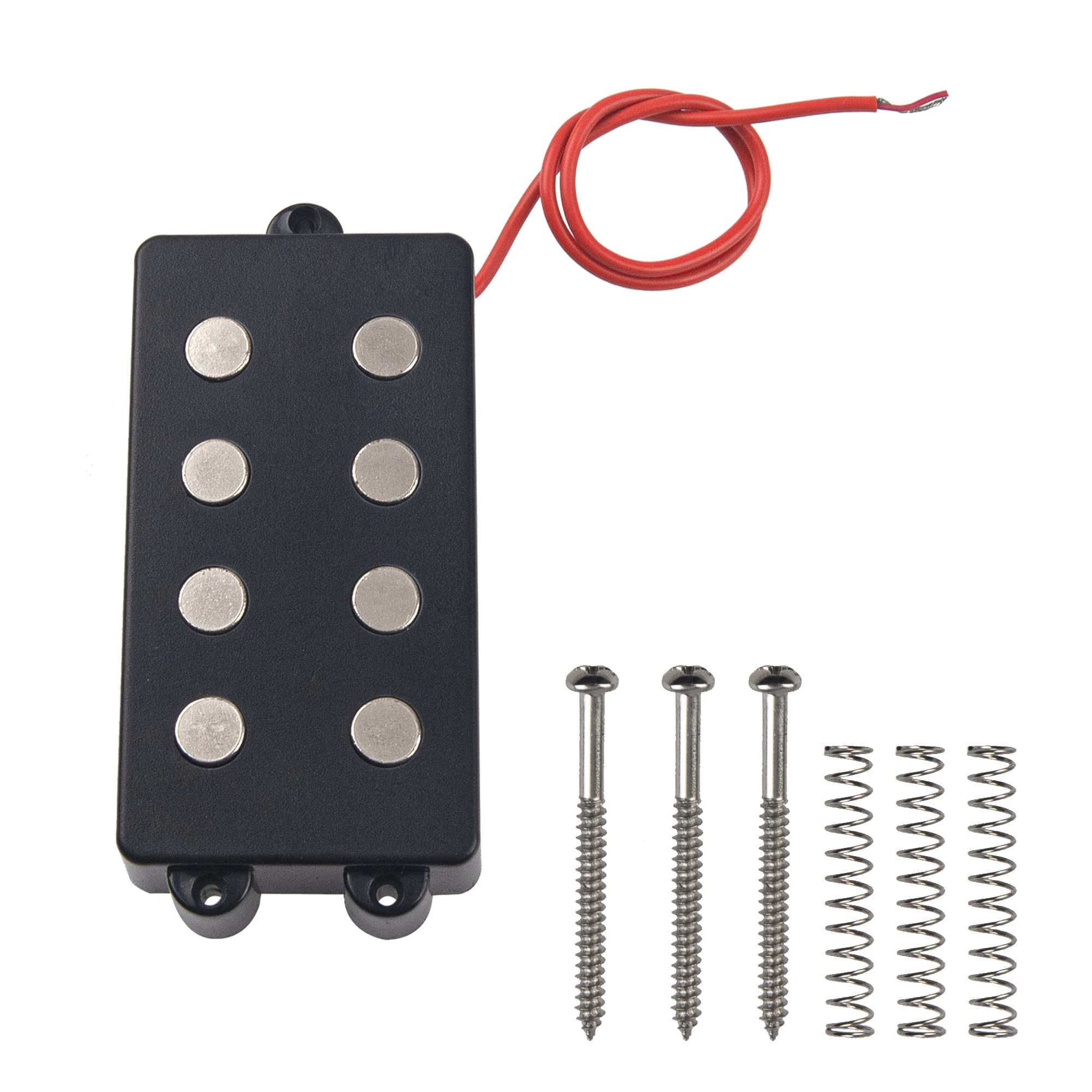 1Pcs Yootones Noiseless Good Balance 4 String Bass Guitar Pickup Compatible With Bass Guitar(Black)