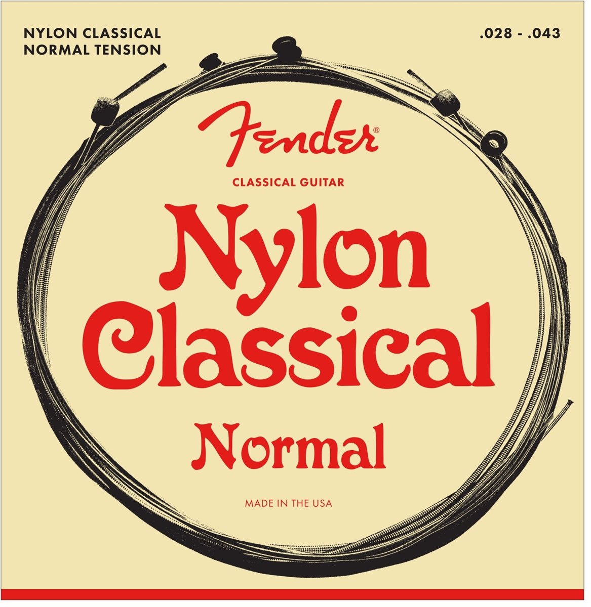 Fender Nylon Acoustic Strings, 130 Clearsilver, Ball End 028-043