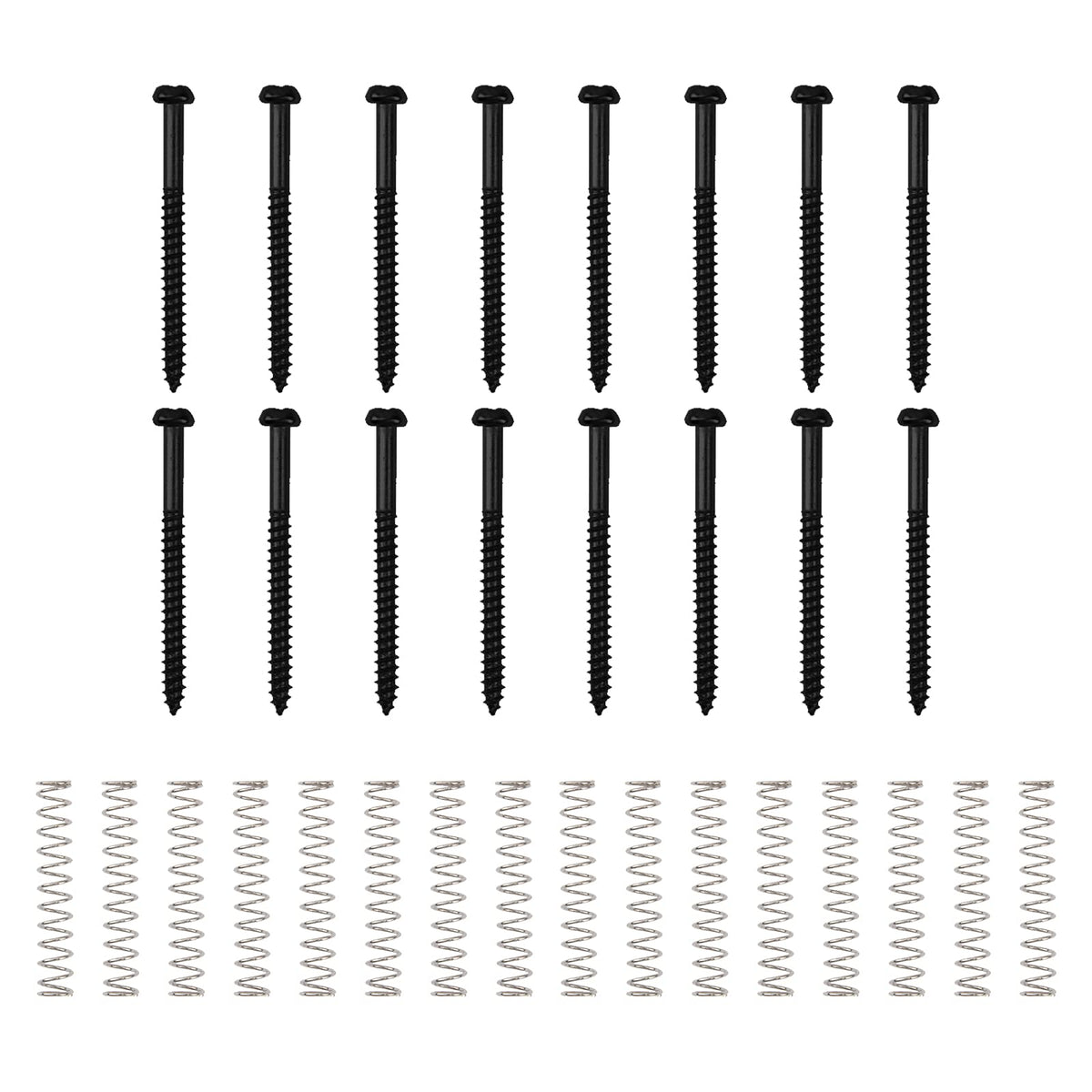 32Pcs Yootones Bass Pickup Mounting Screws Springs Compatible With P Bass Jazz Bass Or P90 Pickups (Black)