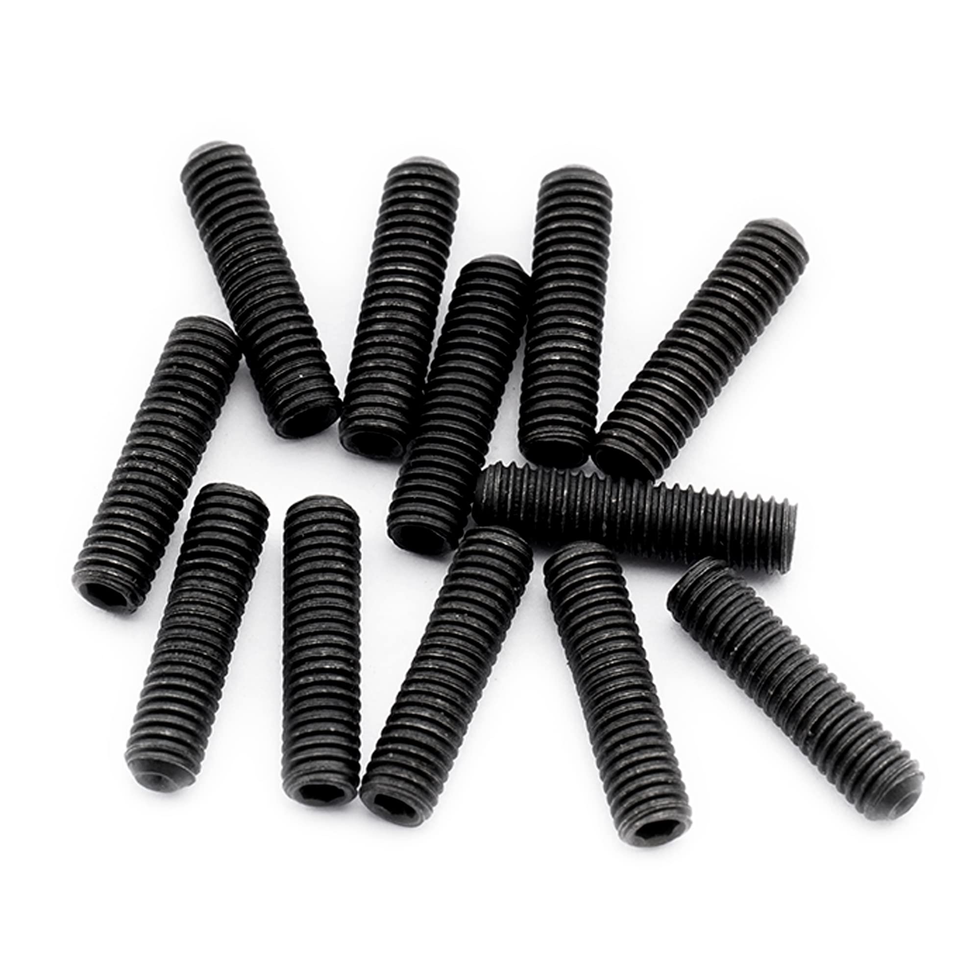 Musiclily Pro Metric M3X12Mm Steel Saddle Height Screws For Imported Electric Guitar Bass Bridge, Black (Set Of 12)