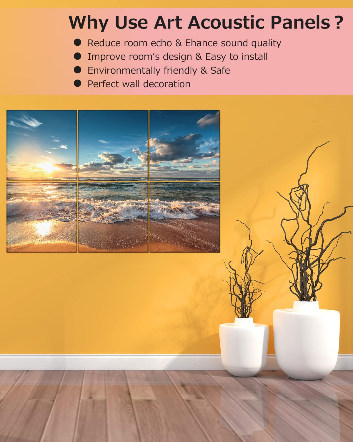 EVENRISING Art Acoustic Panels, 72''x48''x0.4'' Sound Absorbing Panels,Better Sound Panels than Soundproof Foam,Premium Soundpro