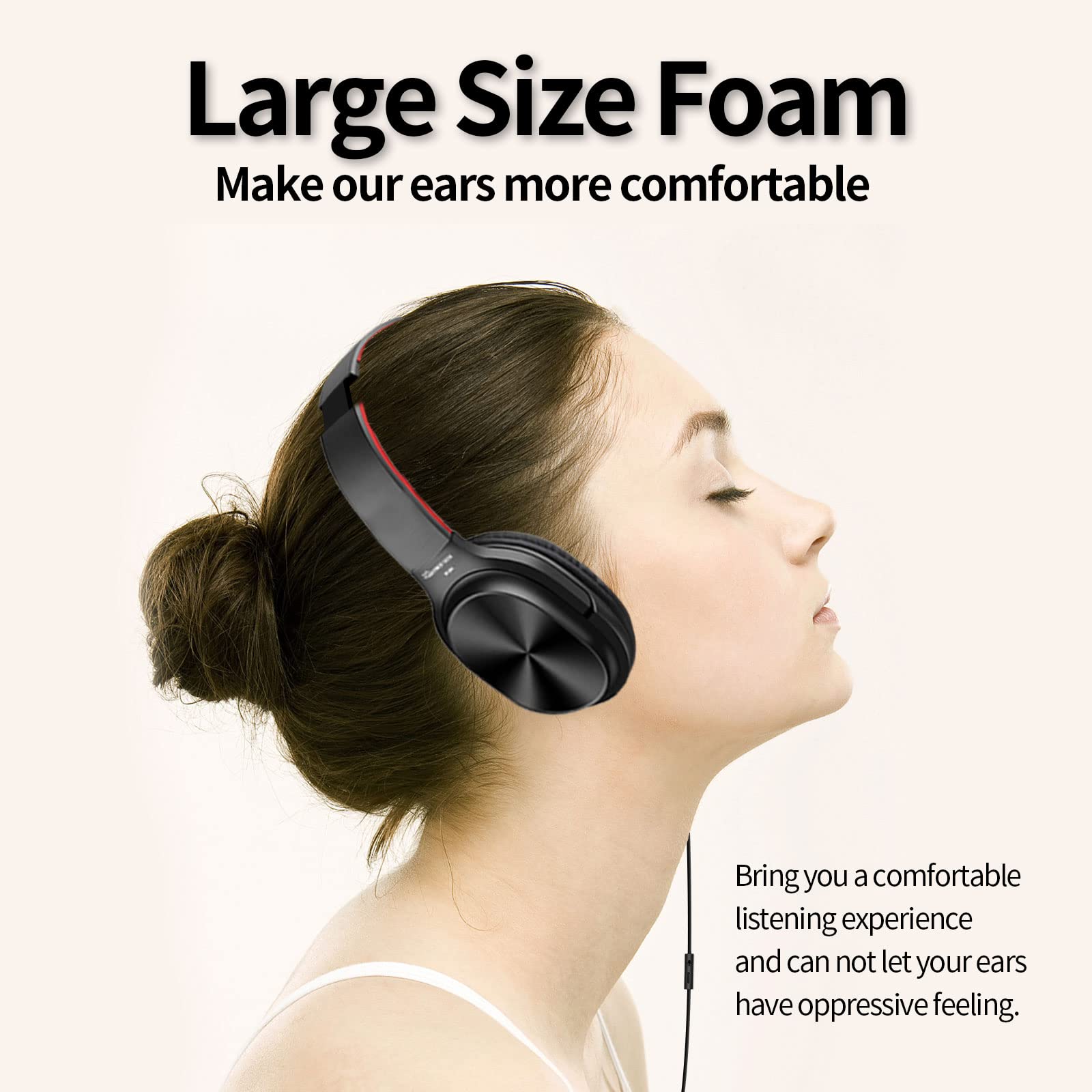 Hayner-Seek Studio Headphones with Microphone Over Ear Stereo Monitoring Closed Headphones for PC, Phone, Chatting, Music, DJ, P