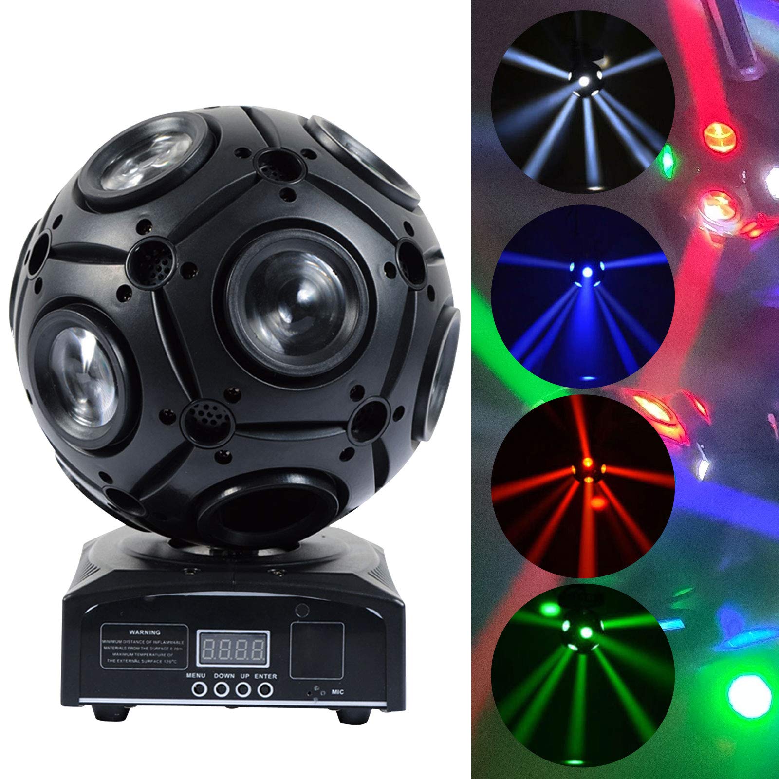 Stage Light 4 in1 DJ Rotating Ball Lighting LED Professional LED Stage Light Pinspot Lights Sound Activated DMX 512 RGBW Lights