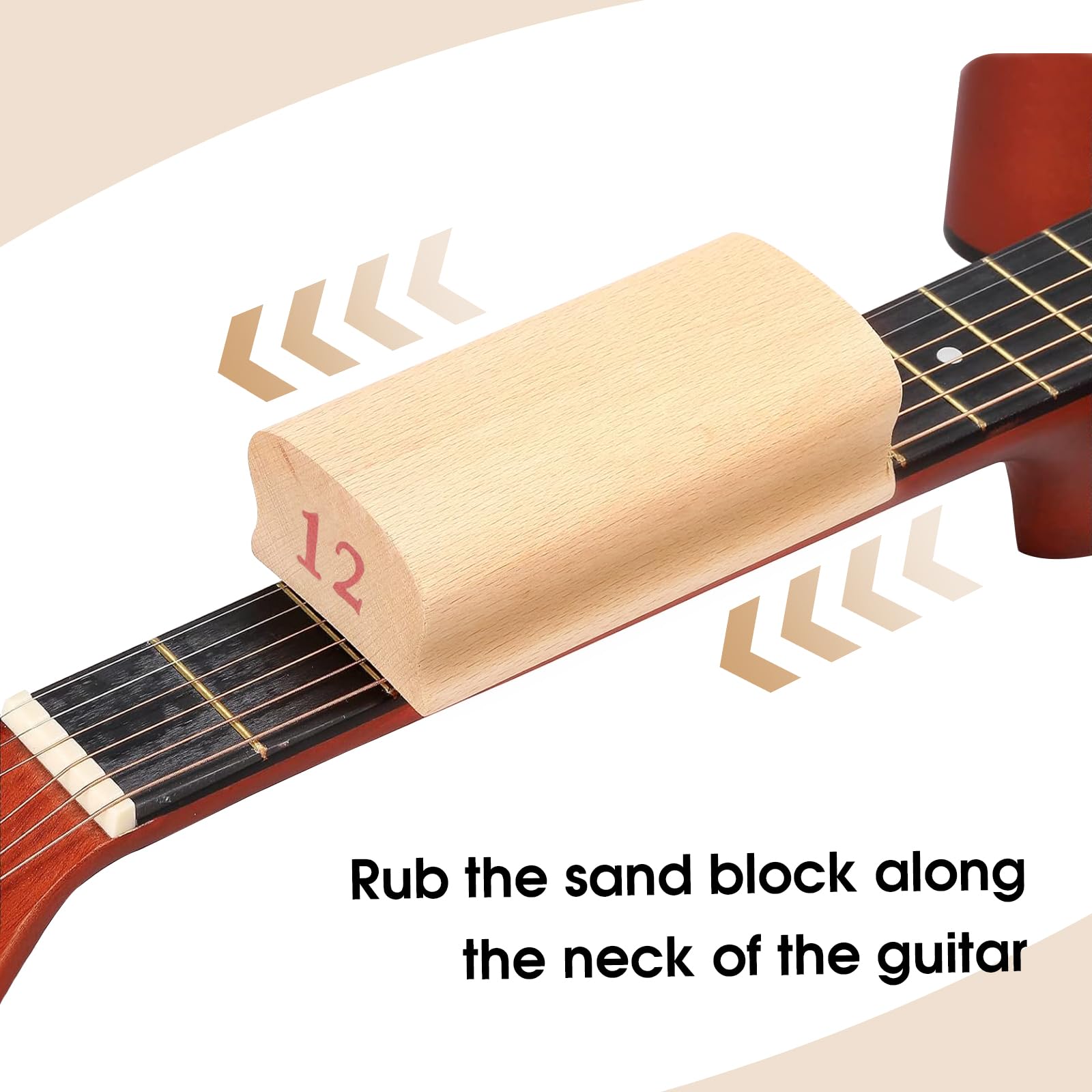 12 Radius Sanding Block, Guitar Fingerboard, Radius Sanding Block Fret Leveling Luthier Tools for Electric Acoustic Guitar Bass