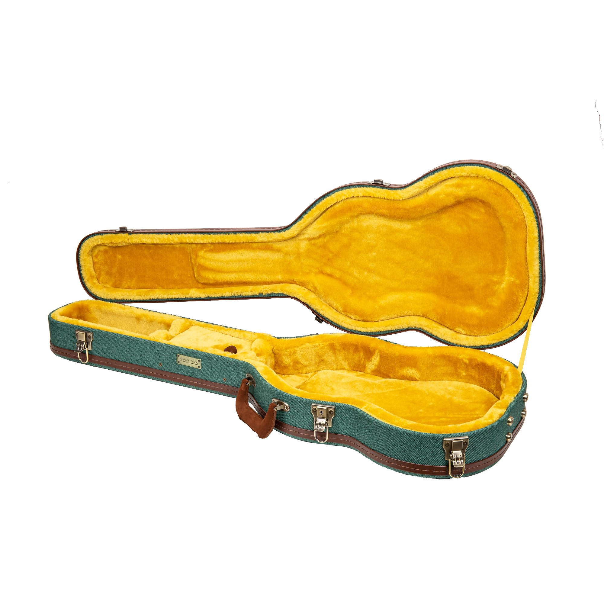 Crossrock Master Series SG Electric Guitar Case | Malachite Blue Tweed Exterior, Re-Engineered Wooden Shell, Leather Handle & Go