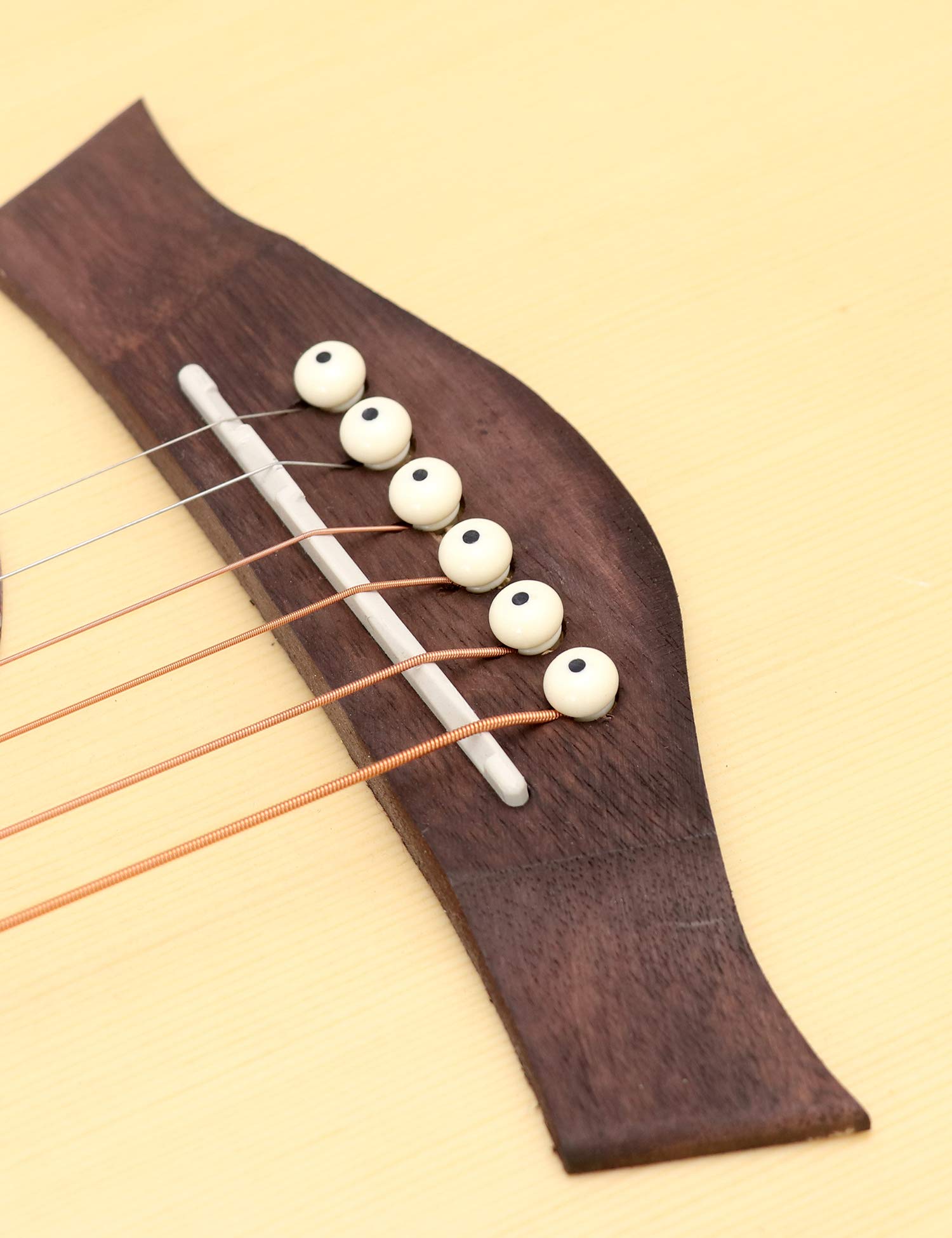 Metallor Guitar Bridge Pins String Pegs for Acoustic Guitar Parts Replacement Set of 6 Pieces Ivory.