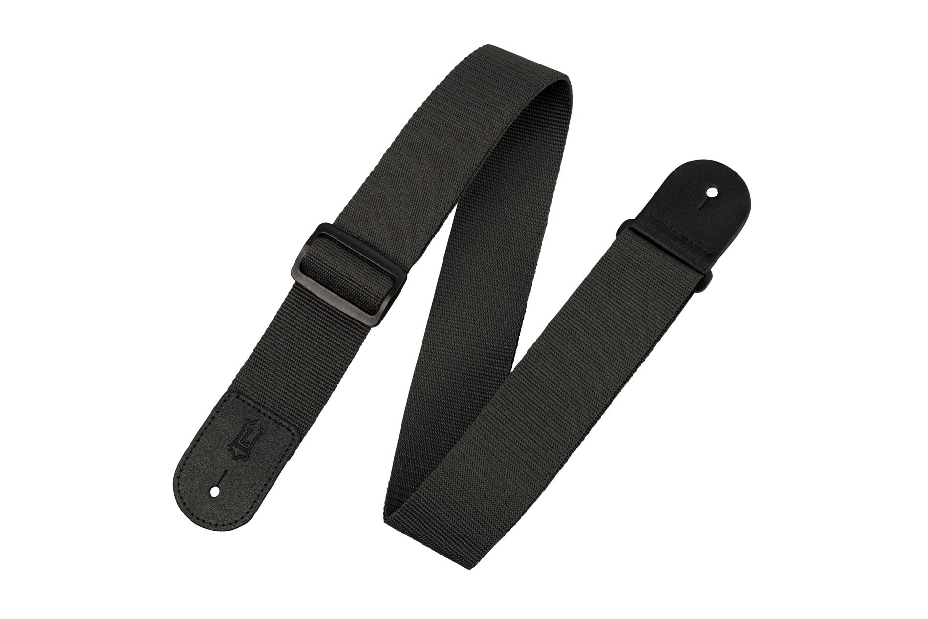 Levy'S Leathers 2'' Polypropylene Guitar Strap With Genuine Leather Ends And Tri-Glide Adjustment; Black (M8Poly-Blk)