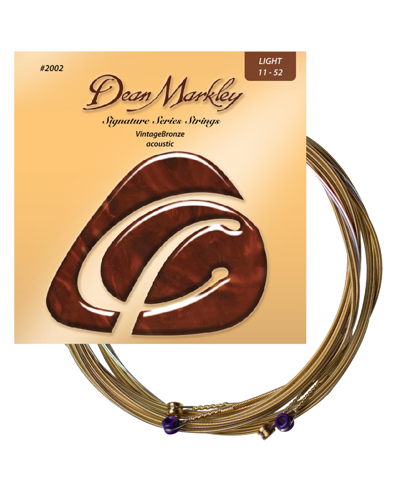 Dean Markley Signature Vintage Bronze Acoustic Guitar Strings 6 String Set, 11-52 Acoustic Guitar Strings Light, Precision Wound