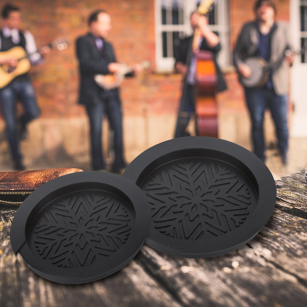 Guitar Sound Hole Cover, Black Guitar Feedback Eliminator Soft Rubber Guitar Hole Plug Acoustic Feedback Buster Screeching Halt