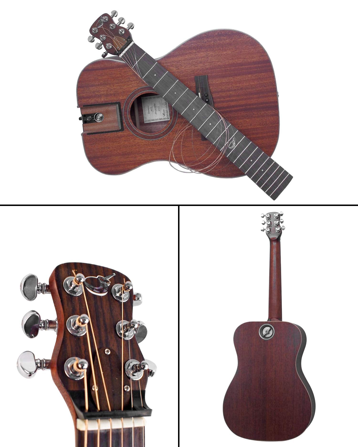 Journey Instruments Solid Sitka Travel Guitar - OF312 Traveling Acoustic-Electric Guitar with Collapsible Patented System - Port