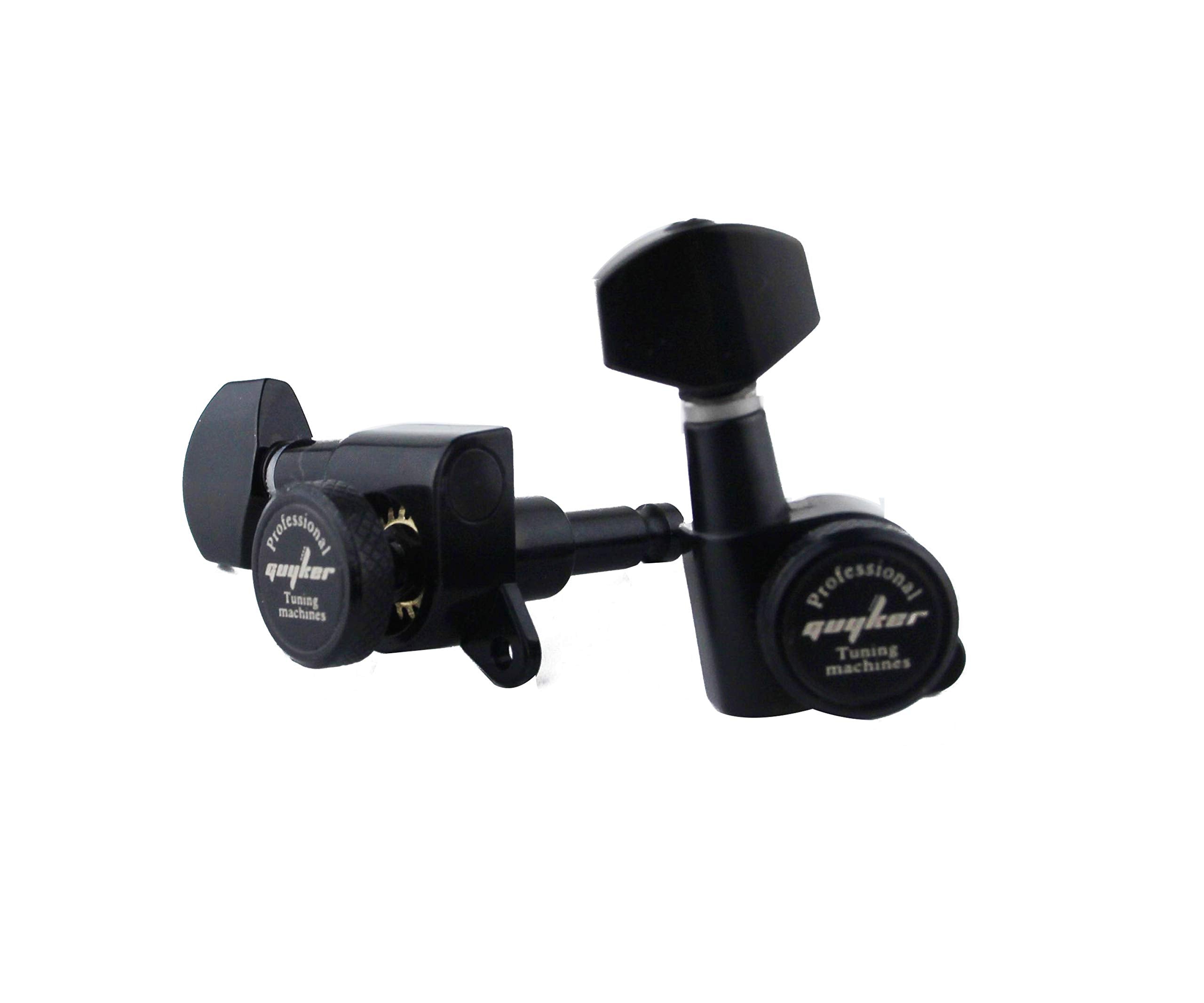Guyker Guitar Locking Tuners (3L + 3R Handed) - 1:18 Lock String Tuning Key Pegs Machine Head with Hexagonal Handle Replacement