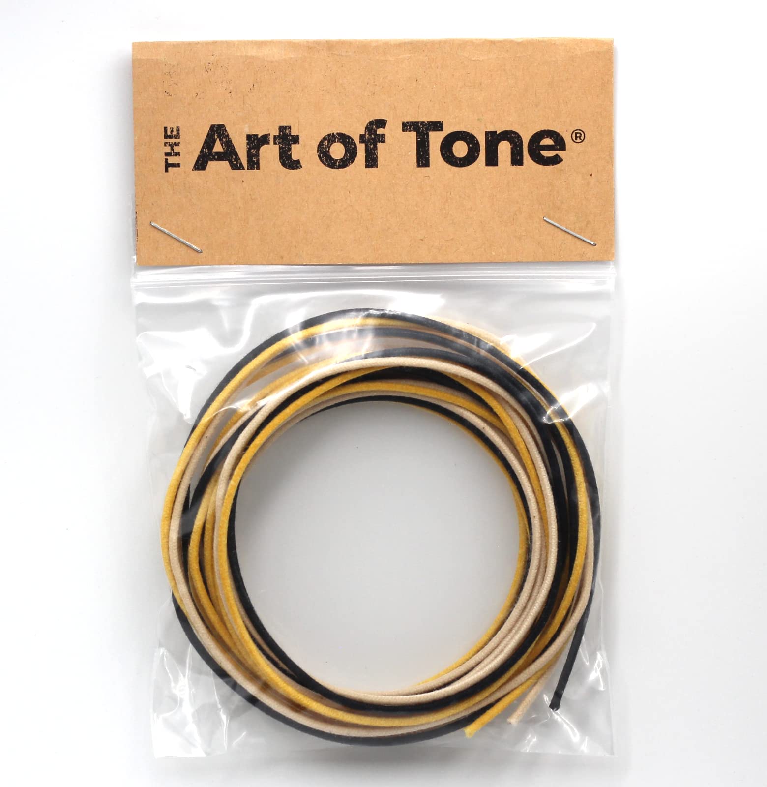 The Art Of Tone Guitar Wire, Hookup Wire, Gavitt Cloth Wire, 22awg Stranded Copper Wire, 6 feet of Each Color Black/White Pushba
