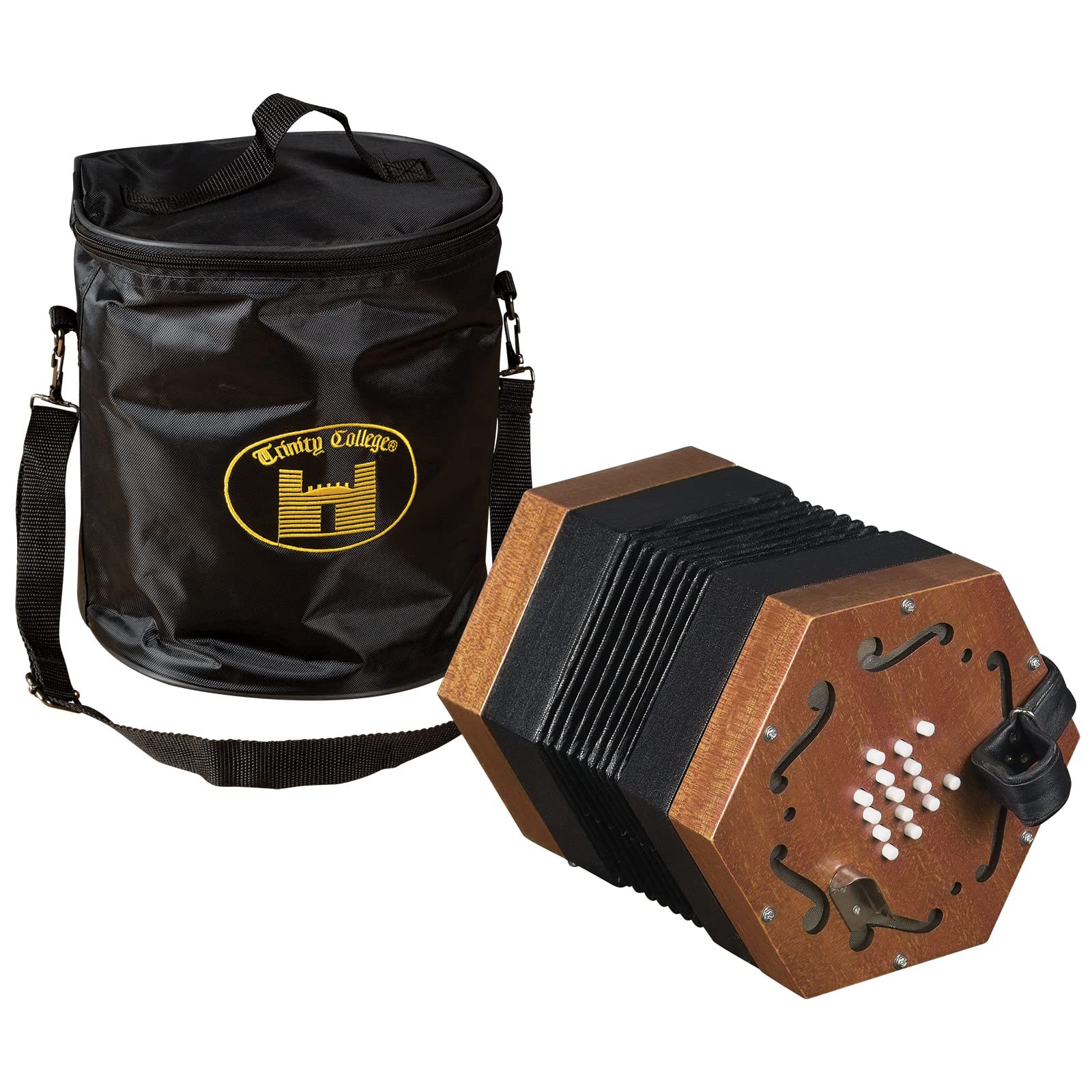 Trinity College AP-2230A English-Style 30-Button Concertina - Light Brown - Laminated Endplates, Black Bellows, Leather Straps, 