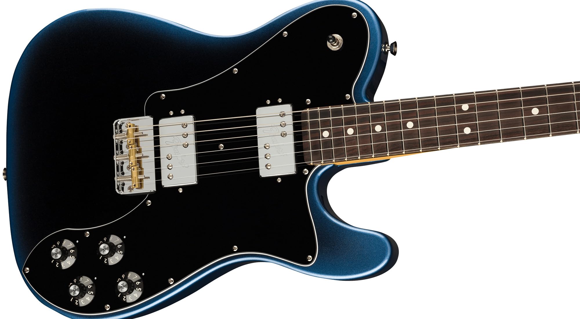 Fender American Professional II Telecaster Deluxe - Dark Night Bundle with Case, Strap, Cable, and Guitar Cleaning Kit