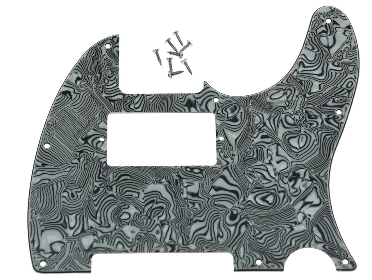 KAISH 8 Hole Tele Guitar Humbucker Pick Guard TL Pickguard for USA/Mexico Telecaster/Tele Black/White Shell
