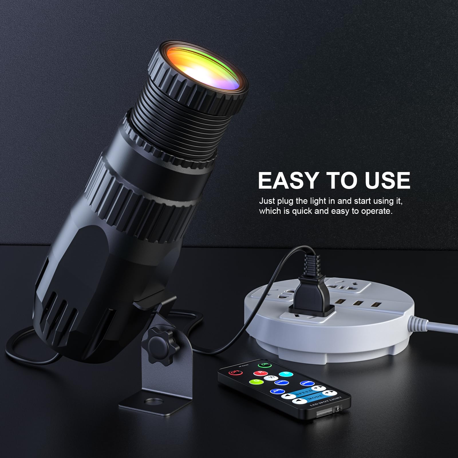 10W RGBW 4 in 1 Mini Pinspot Light Remote Control Spotlight Super Bright Beam Pin Spot Light Disco Ball Light Jump Gradual Breat