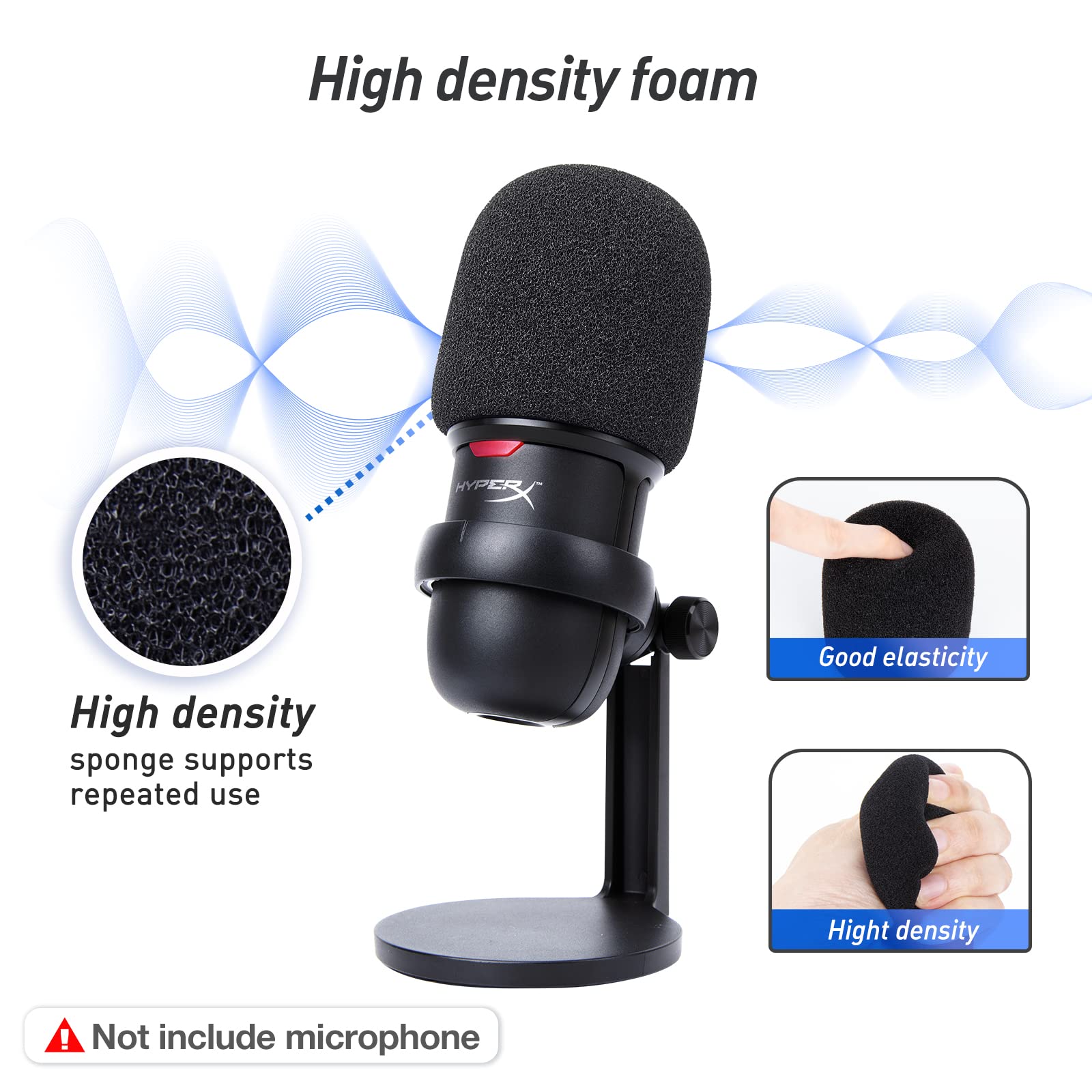 SoloCast Boom arm for HyperX, Microphone Stand for HyperX SoloCast - Mic arm Upgrade C Desk Clamp, 2 Cable Ties, Mic Cover Compa