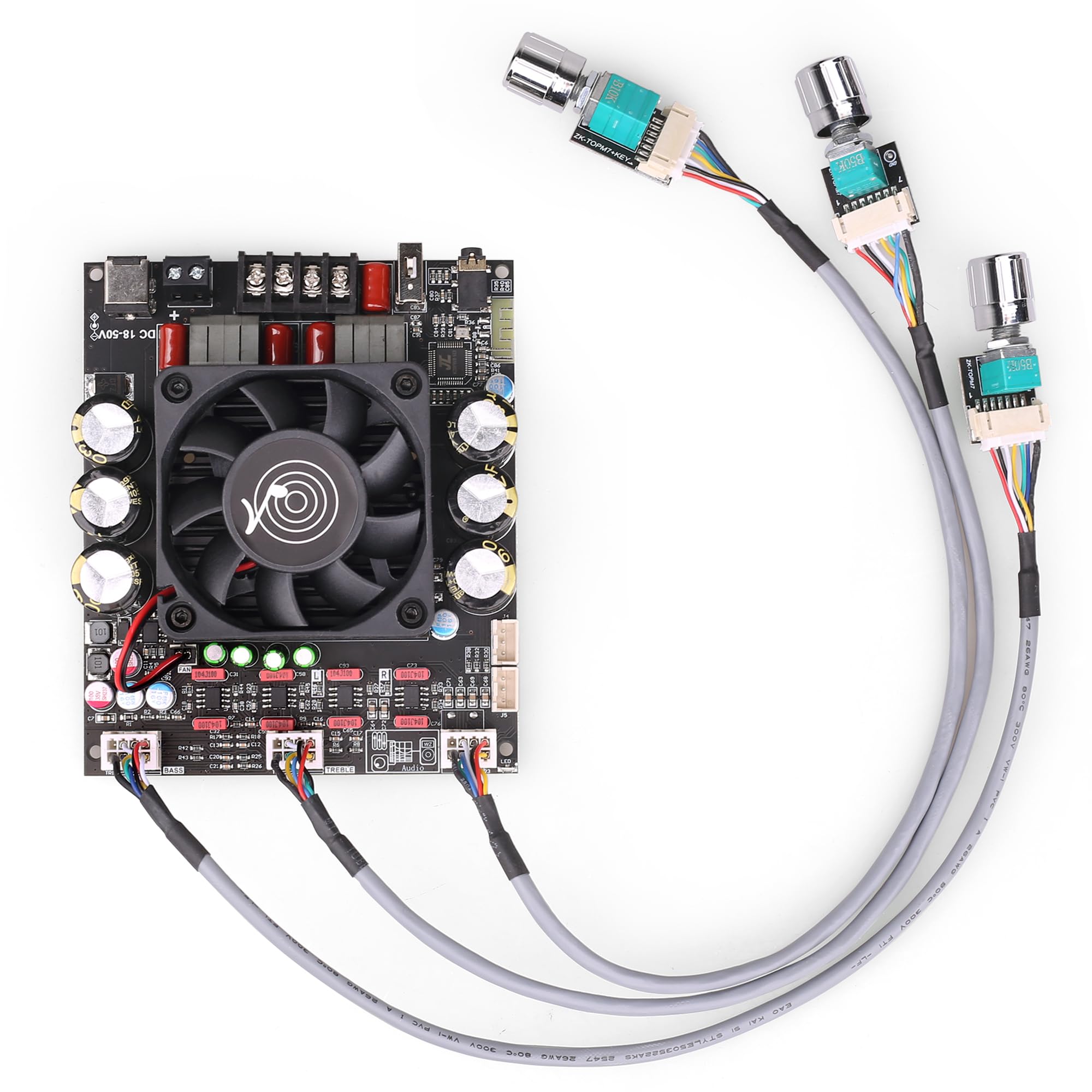 Wuzhi Audio ZK-3002T 300W+300W Stereo Power Amplifier Board with TPA3255 Chip & Bluetooth 5.0 | 18-50V Wide Voltage Input | AUX/