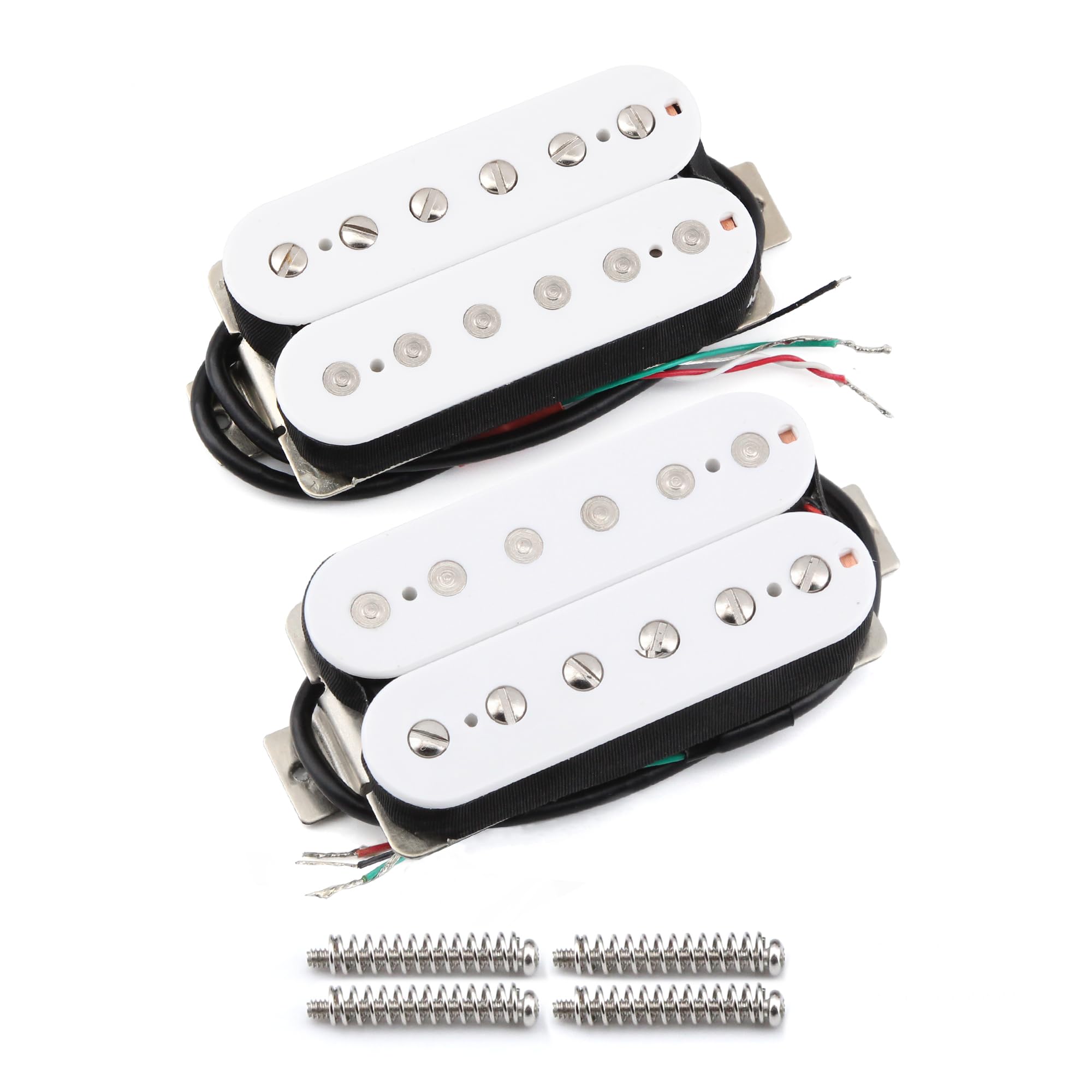 FLEOR Alnico 5 Guitar Pickup Double Coil Humbucker Pickups Neck and Bridge Set White