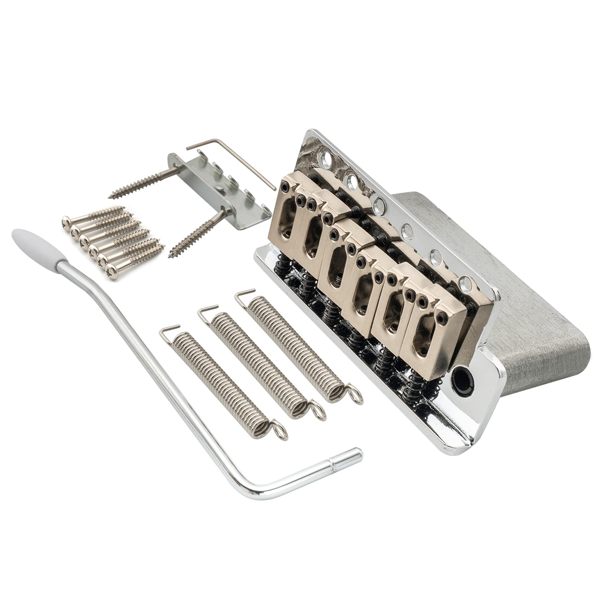 Wilkinson Wov04 54Mm (2-1/8 Inch) Tremolo Bridge 6-Screw For Squier/Mexico Fender/Mij Strat Electric Guitar, Chrome