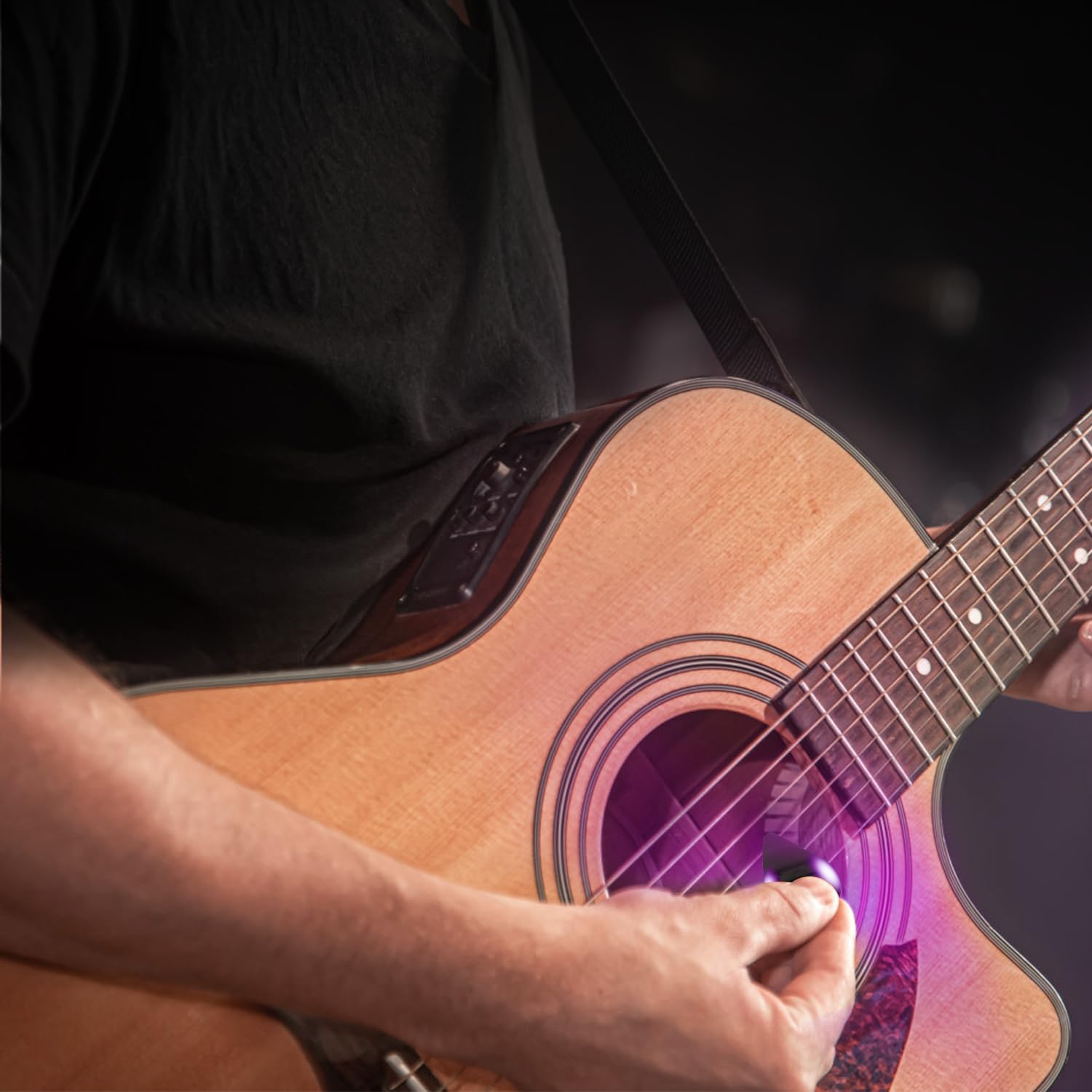 Auto LED Glowing Guitar Picks - Light up Guitar Pick, for Unmatched Musical Experience, 0.6mm (White)