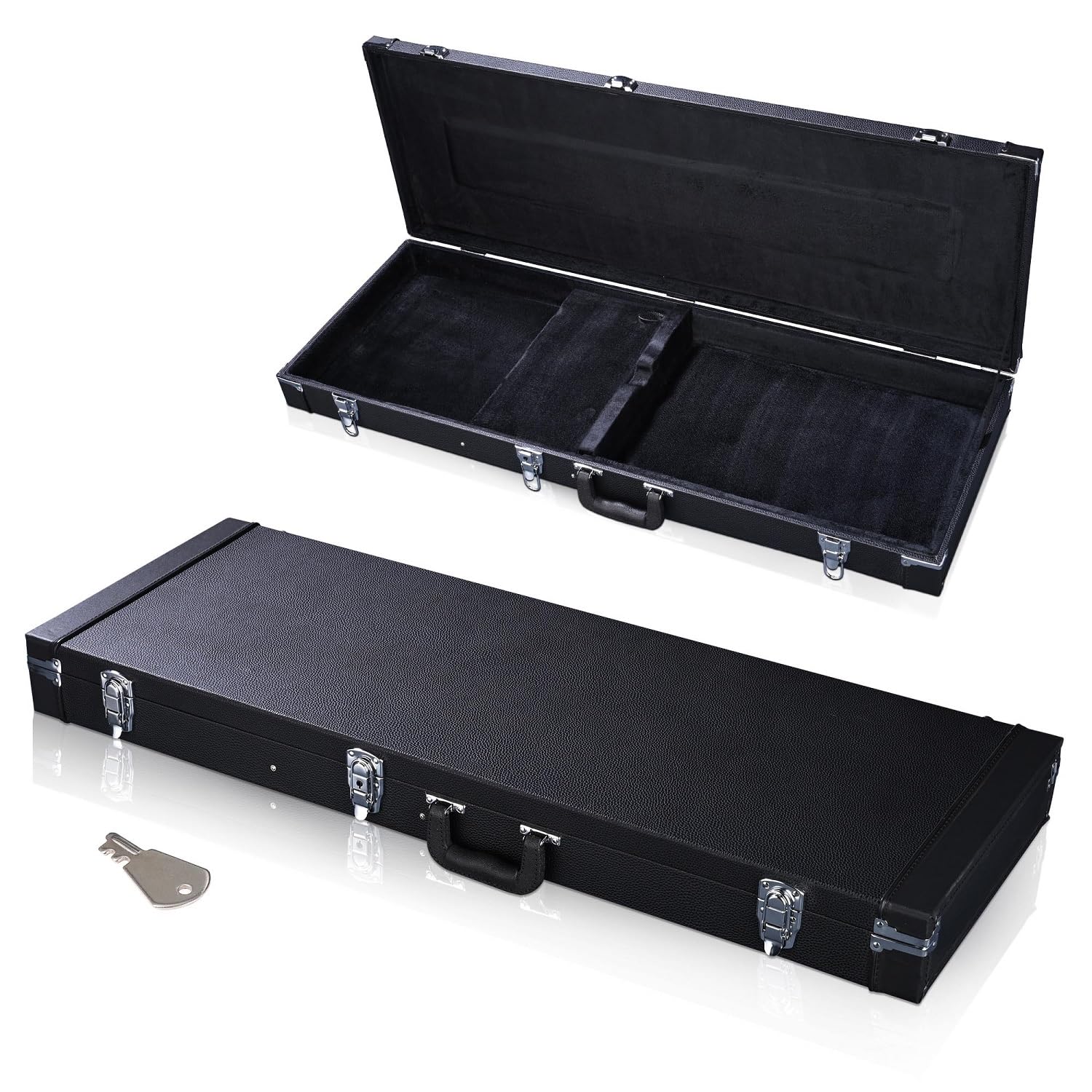 HeyJiaYu Electric Guitar Hard Shell Carrying Case Square for 39 in Standard Guitar, Universal Electric Guitar Square Wooden Hard