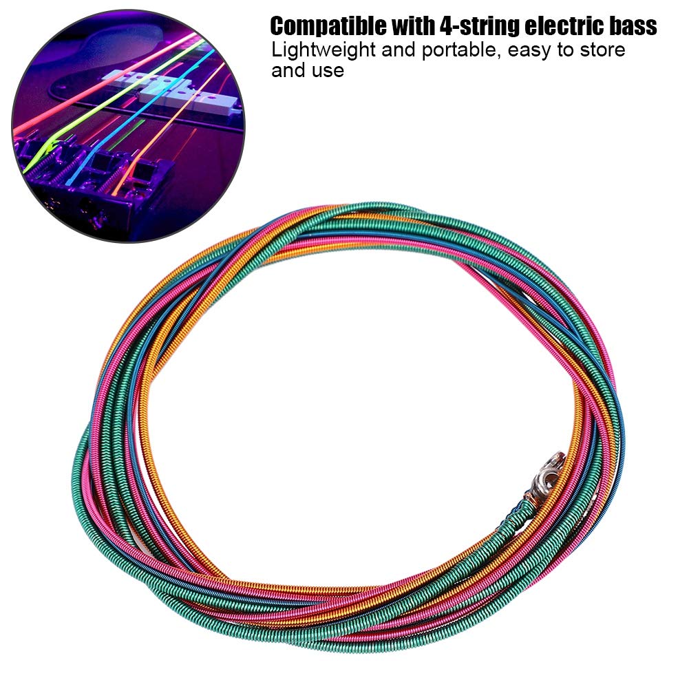 Bass Strings 4-String Bass Strings Electric Bass Strings 4-String Colorful Steel and Alloy Electric Bass Parts 1.16mm, 1.44mm, 2