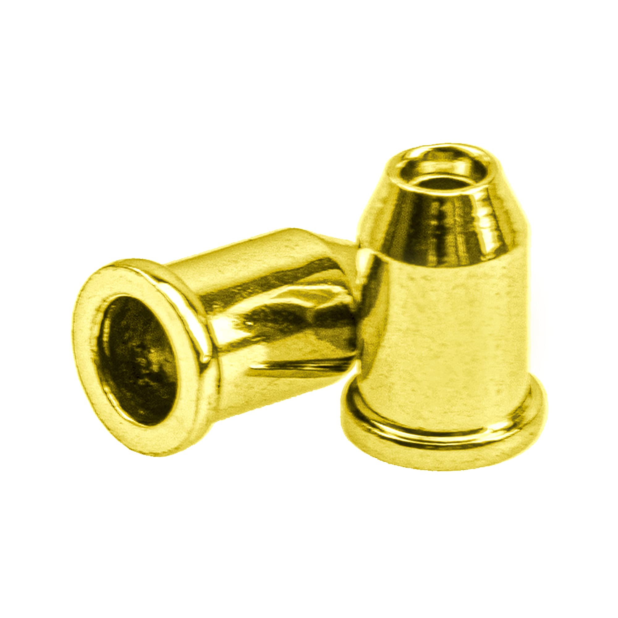 36Pcs Yootones Metal Guitar Ferrules Through-Body String Mounting Ferrules Compatible with Guitar Replacement (Gold)