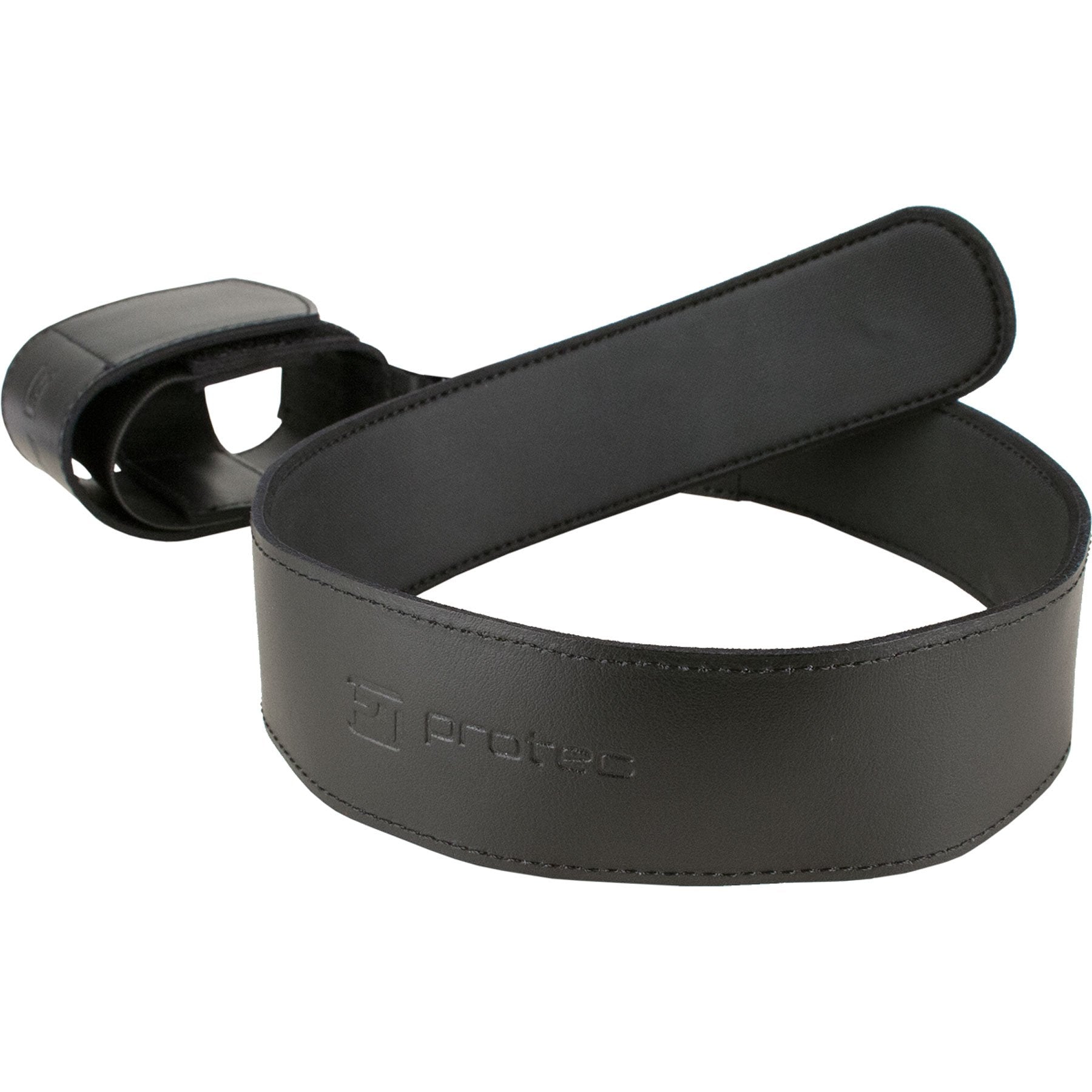 Pro Tec A242 Leather Bassoon Non-Slip Seat Strap with Adjustable Elastic Cup Black Regular