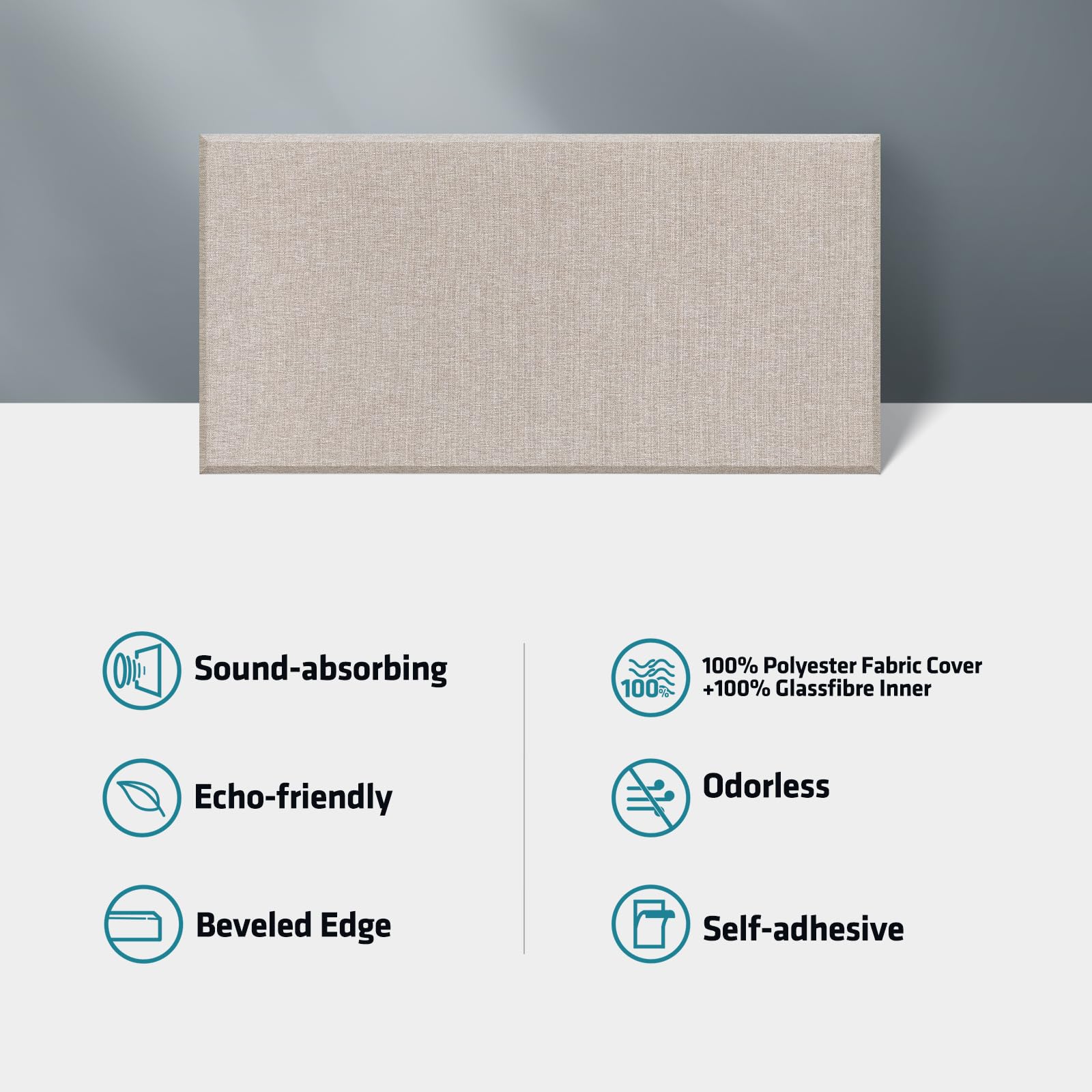 UMIACOUSTICS 4 PCS Acoustic Panels, 2 Thick 23.6'' x 11.8'' Fiberglass Sound Wall Panels, Self-adhesive Sound Absorbing Panels f