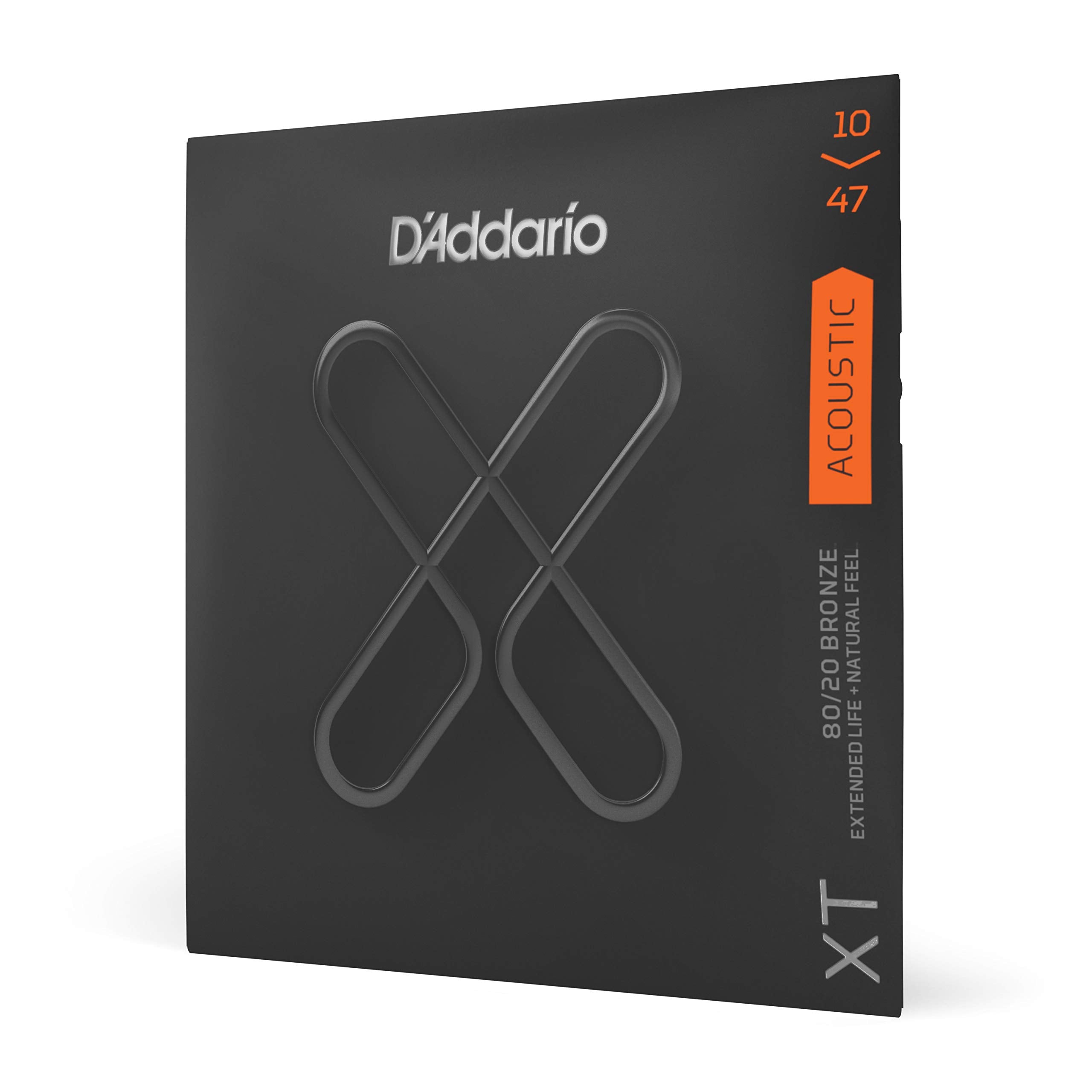 D'Addario Guitar Strings - Xt 80/20 Bronze Coated Acoustic Guitar Strings - Xtabr1047 - Extended String Life With Natural Tone &