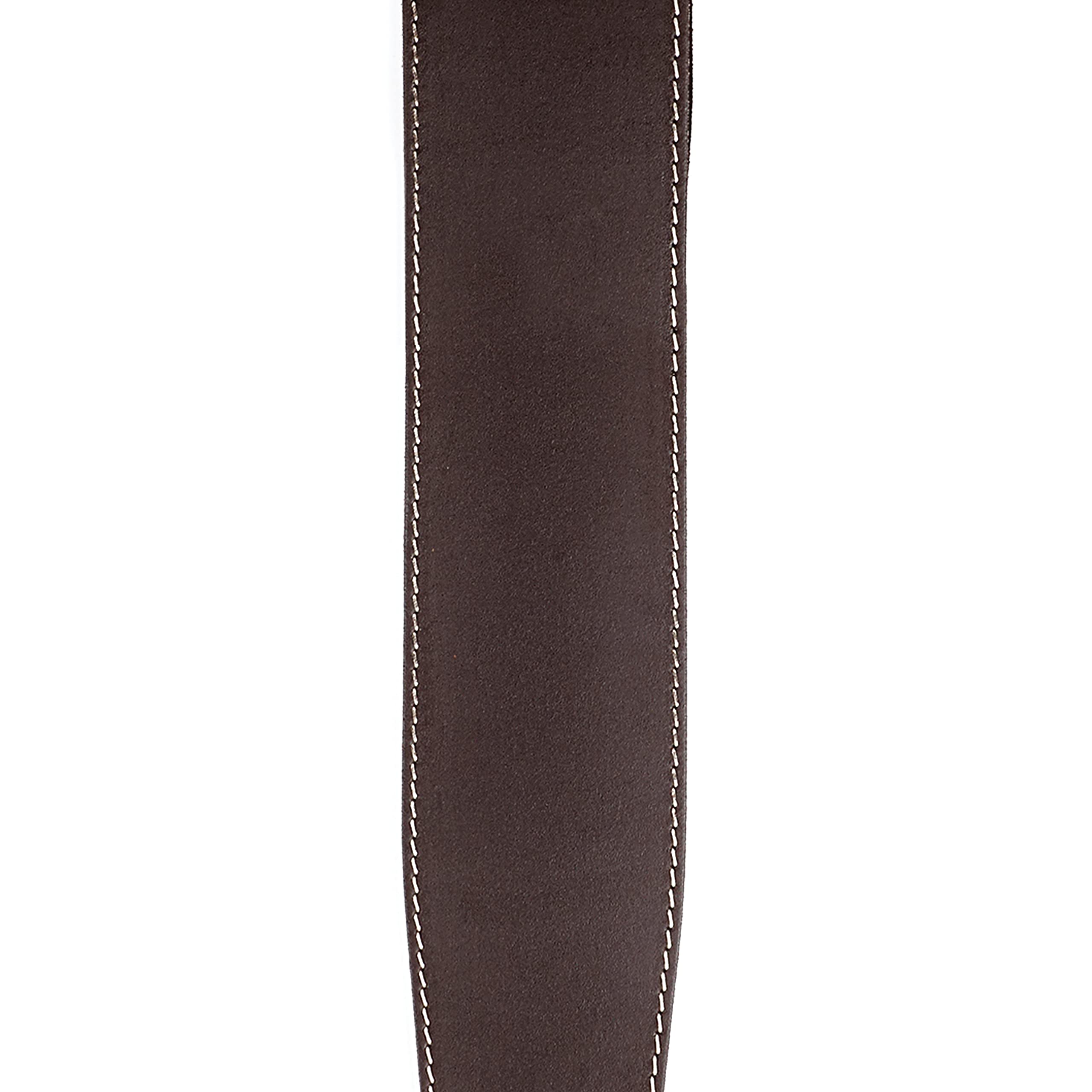 D'Addario Classic Brown Leather Guitar Strap, Adjustable, Contrast Stitching