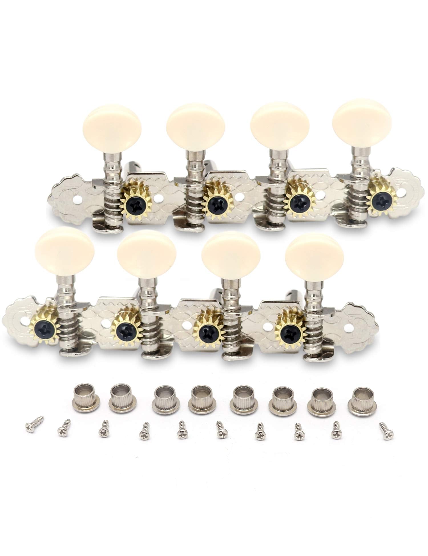 Metallor Guitar Machine Heads Tuning Pegs Tuning Keys For Mandolin Banjo And 8 String Guitars Instruments Double Hole Chrome Pla