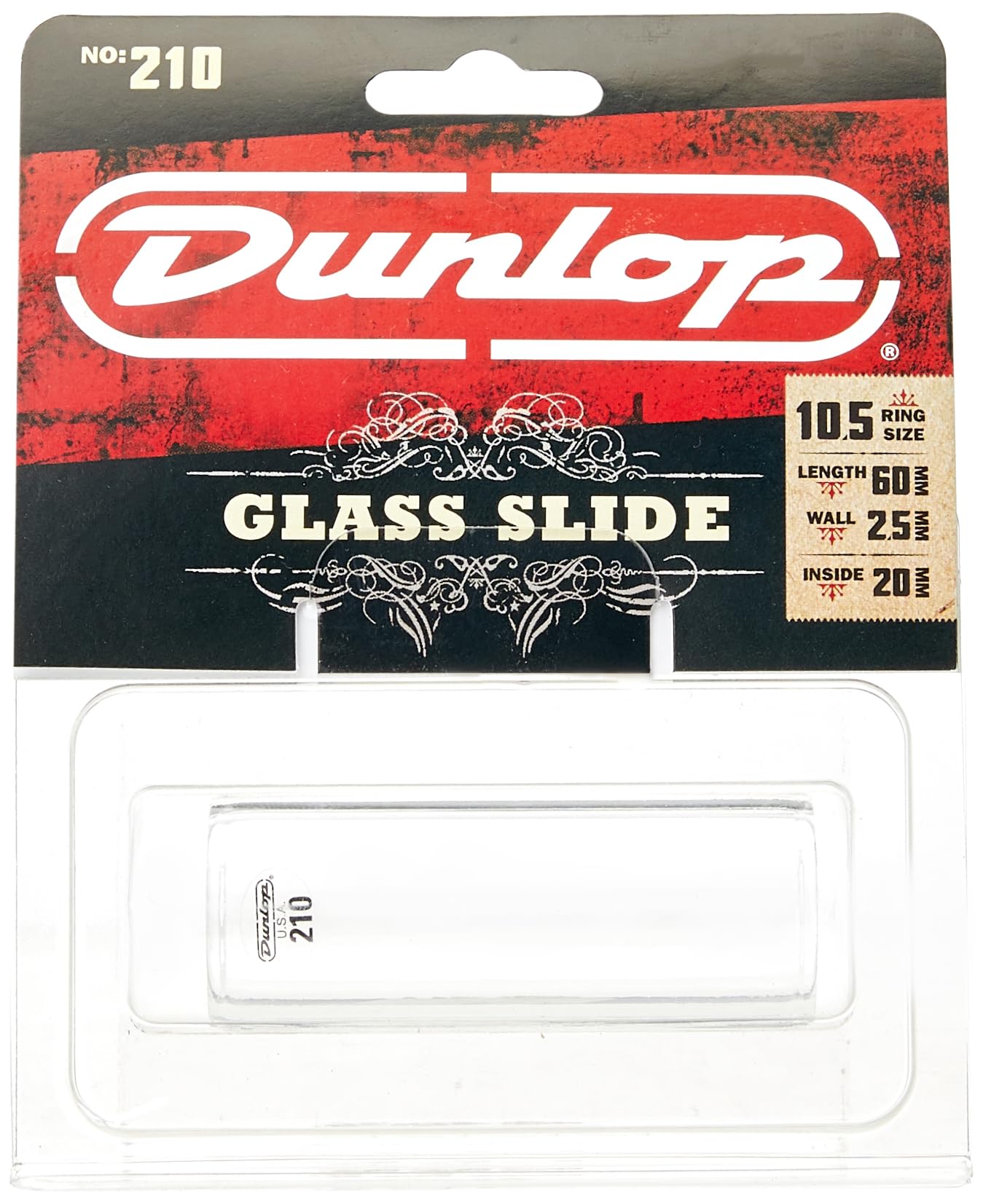 Jim Dunlop 210 Tempered Glass Slide, Medium Wall Thickness, Medium