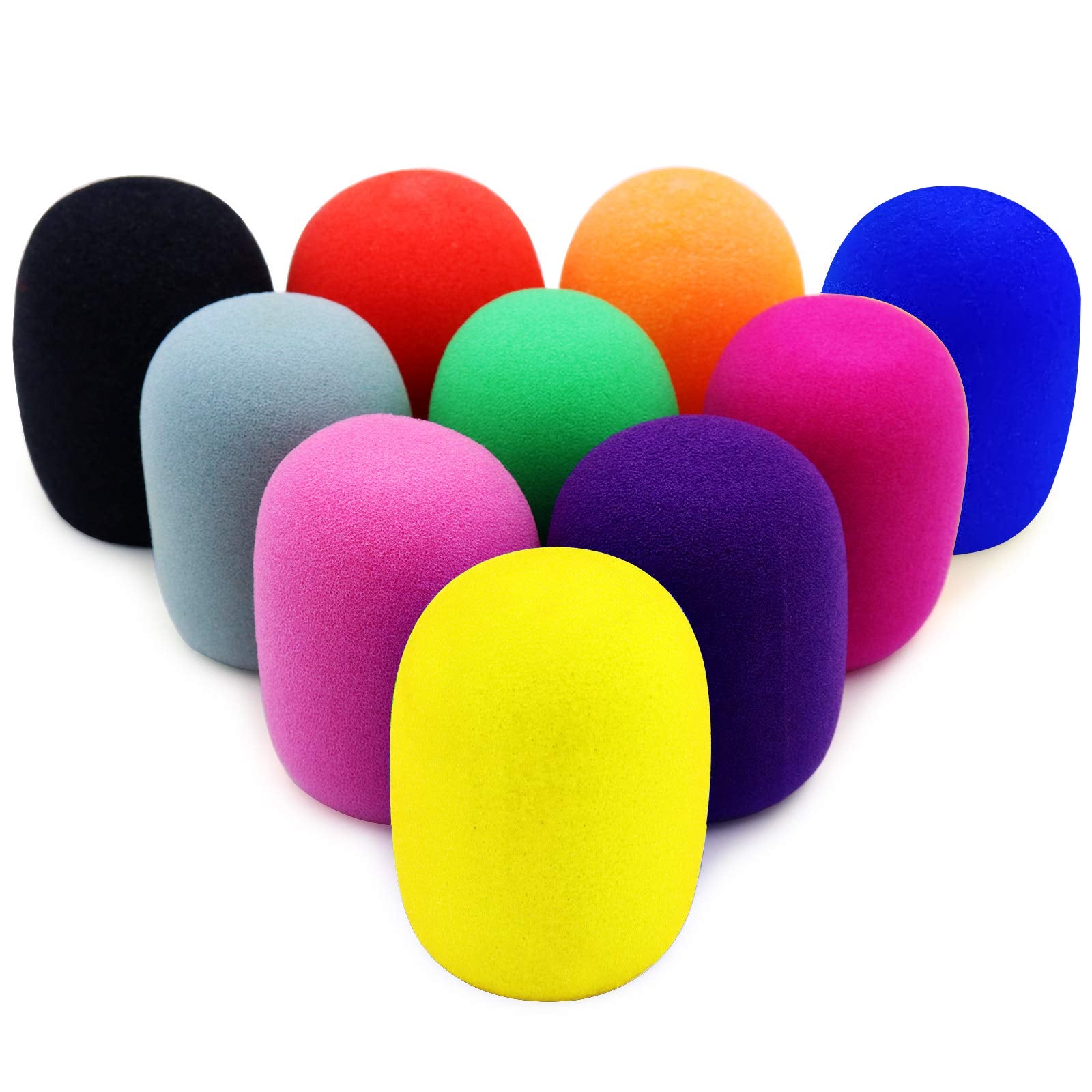 10 Pack Microphone Covers for Mic, Washable Microphone Wind Cover, Handheld microphone foam covers Black, Microphone Filter Cove