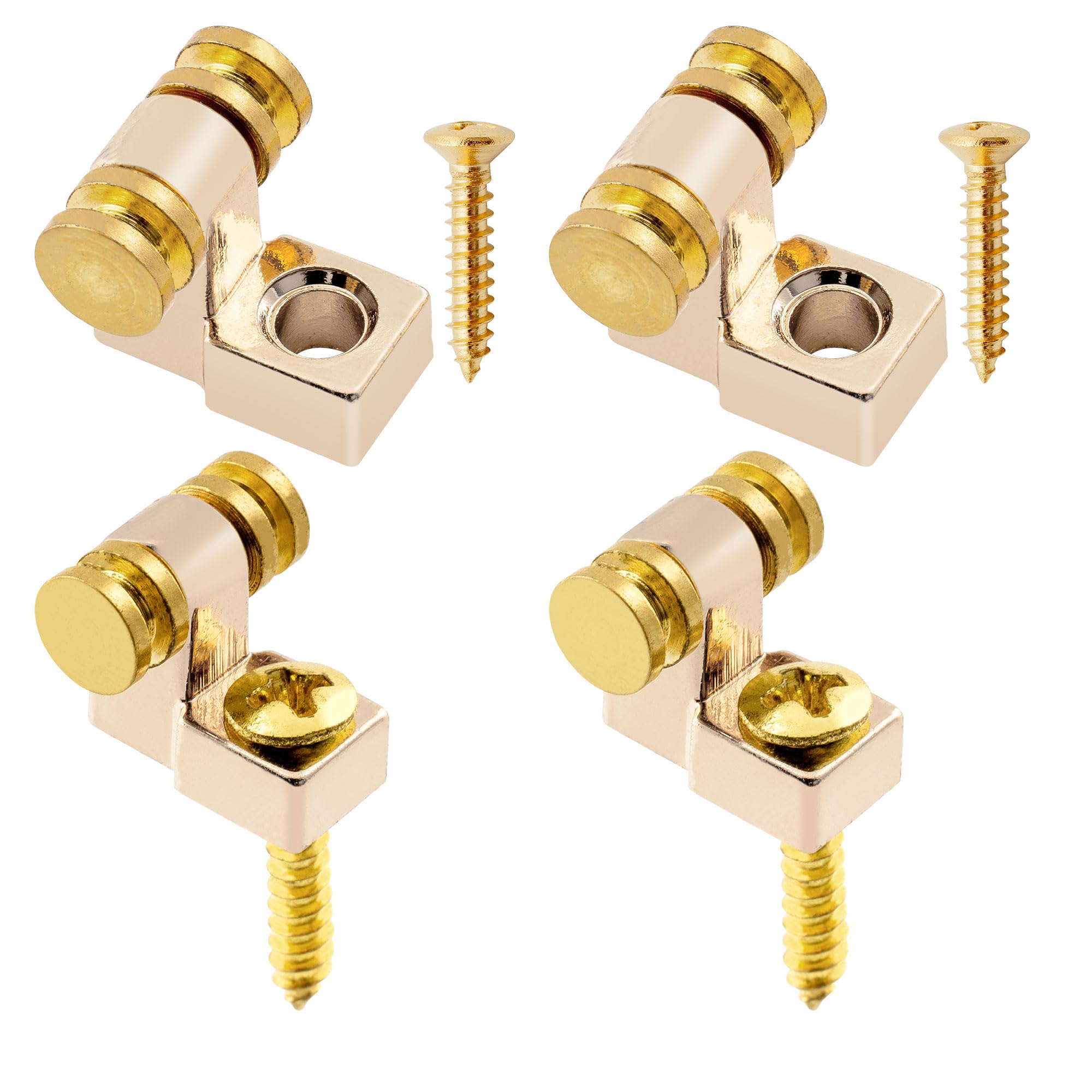 Musiclily Roller Guitar String Tree Guides Retainer for Fender Strat Stratocaster Tele Telecaster Electric Guitar, Gold (Pack of