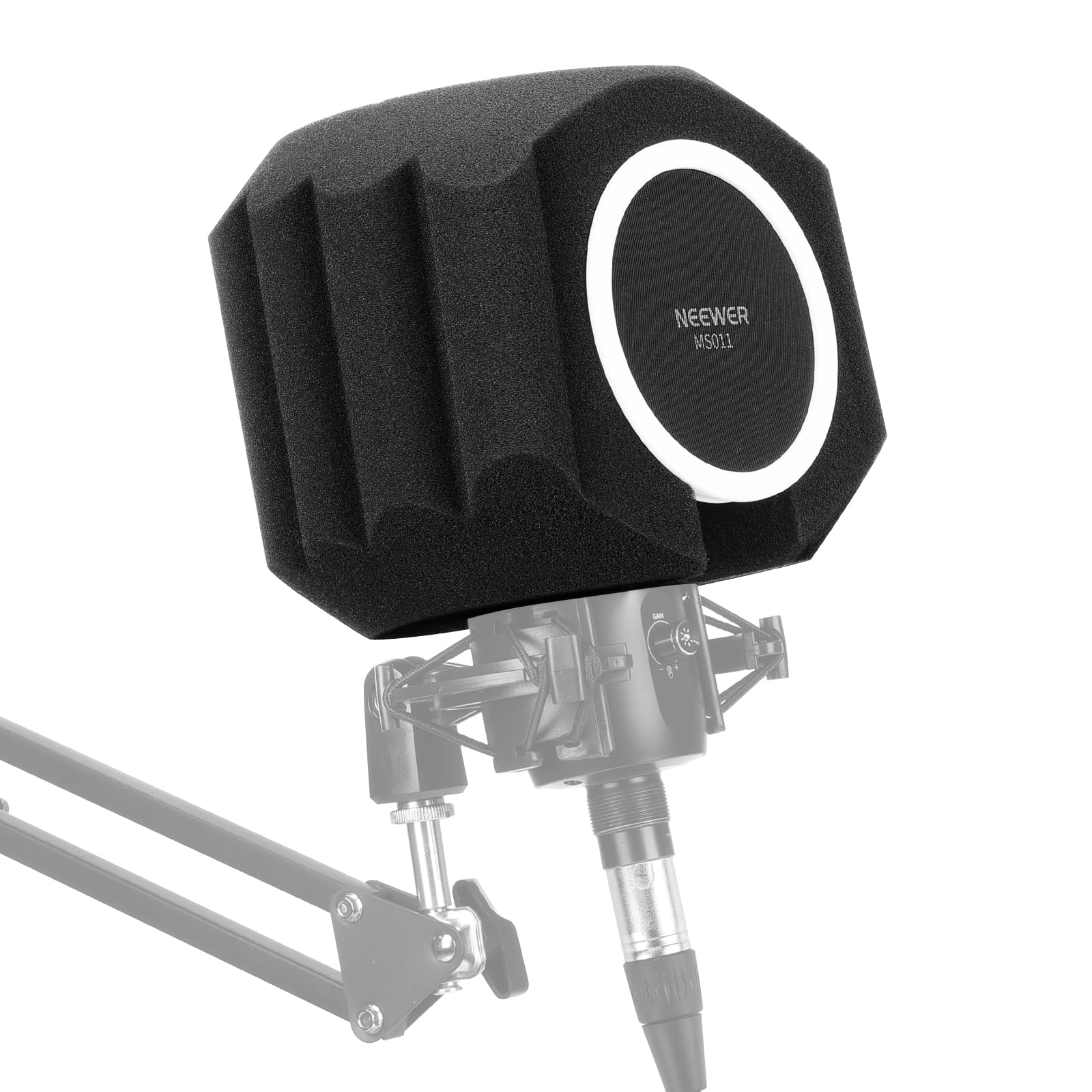 NEEWER Microphone Isolation Ball Shield Pop Filter, Portable Windscreen Mic Cover for Studio Vocal Booth Recording, Sound Absorb