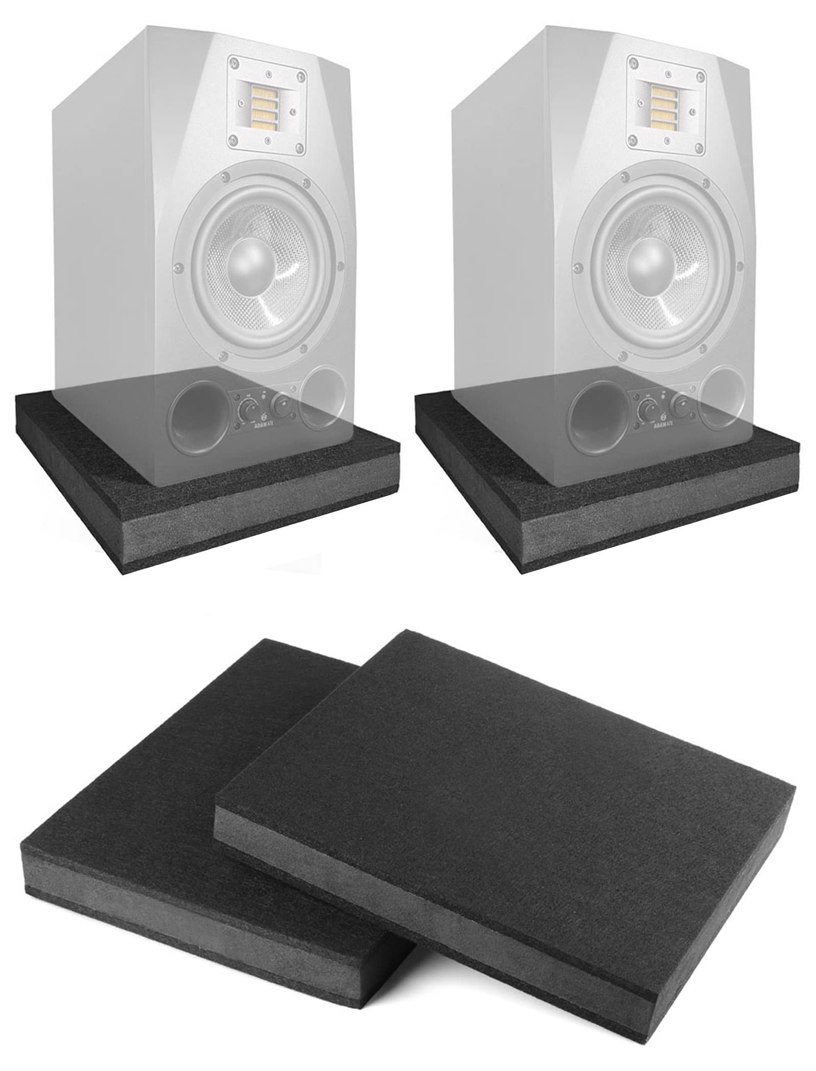 For 5 ' '- 8 ' ' Studio Monitor Speaker Noise Isolation Pads 3-Layer Acoustic Stand Riser Foam Subwoofer Isolation Pad Audio Vib